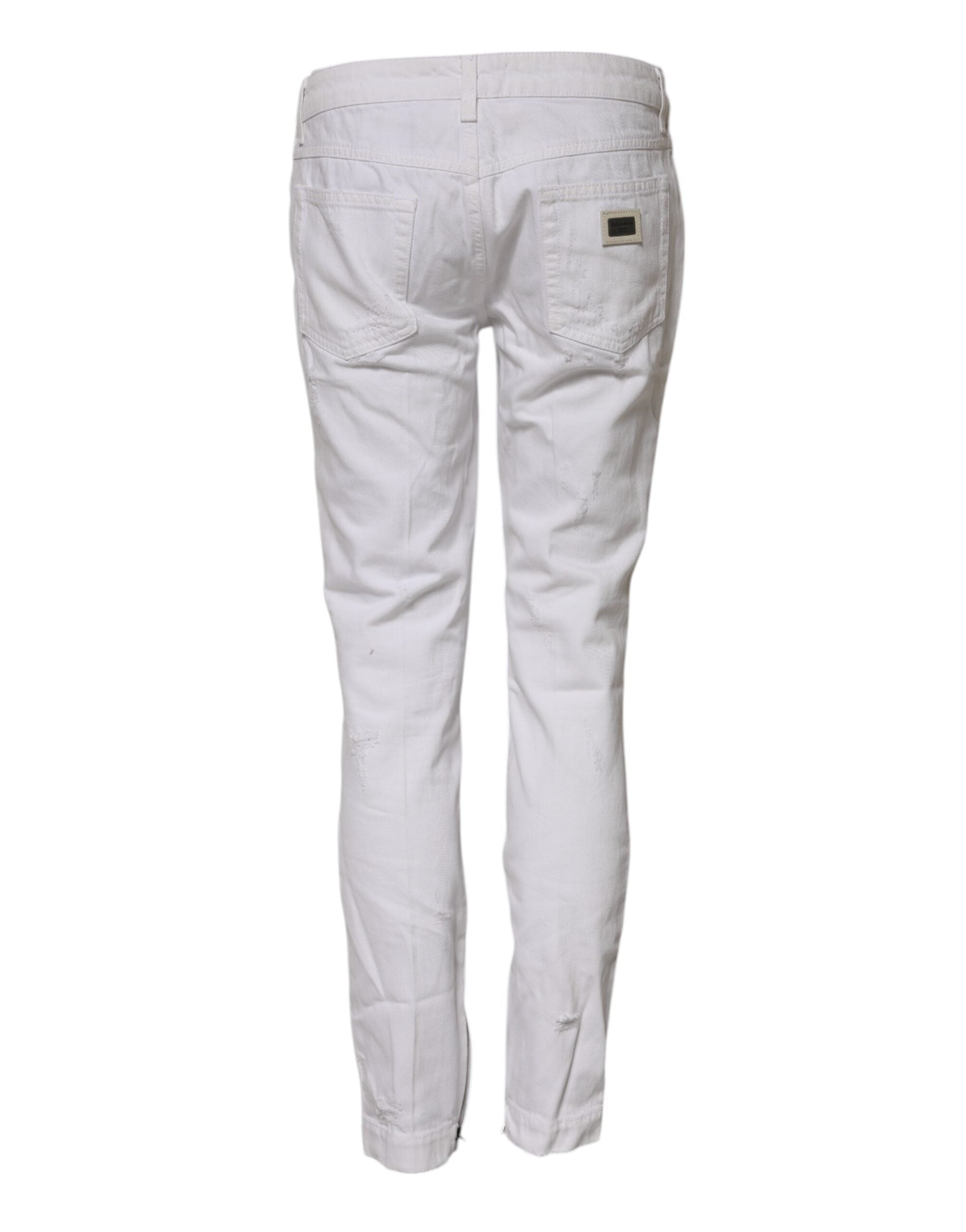 Dolce & Gabbana Weiße Denim-Jeans mit mittlerer Taille aus Baumwolle für Frauen