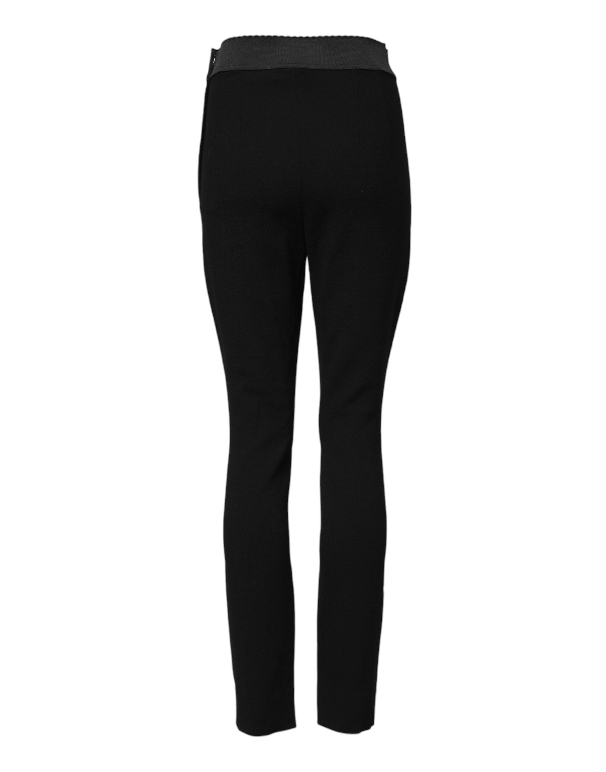 Dolce & Gabbana Schwarze Woll-Leggings Stretch-Hose