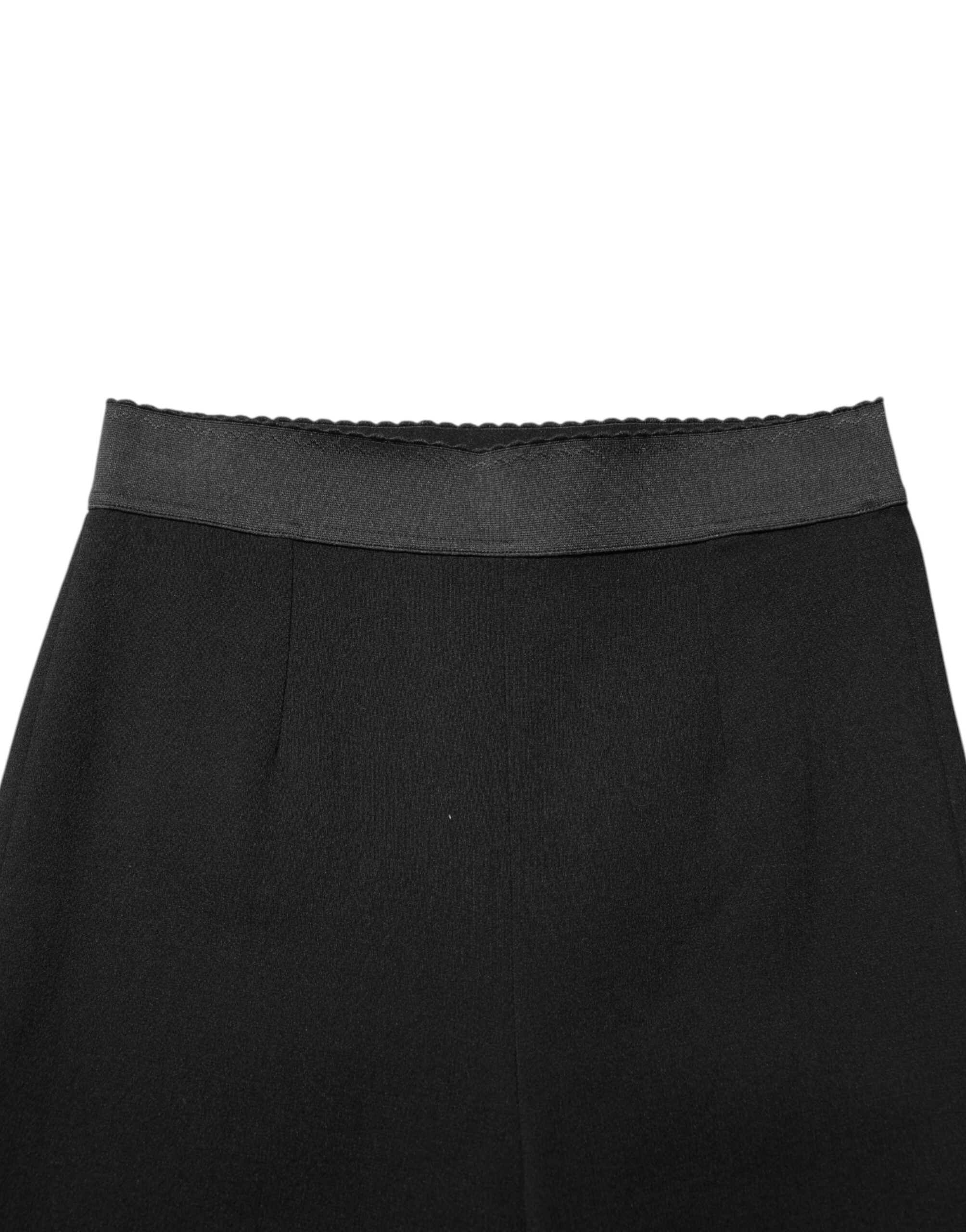 Dolce & Gabbana Schwarze Woll-Leggings Stretch-Hose