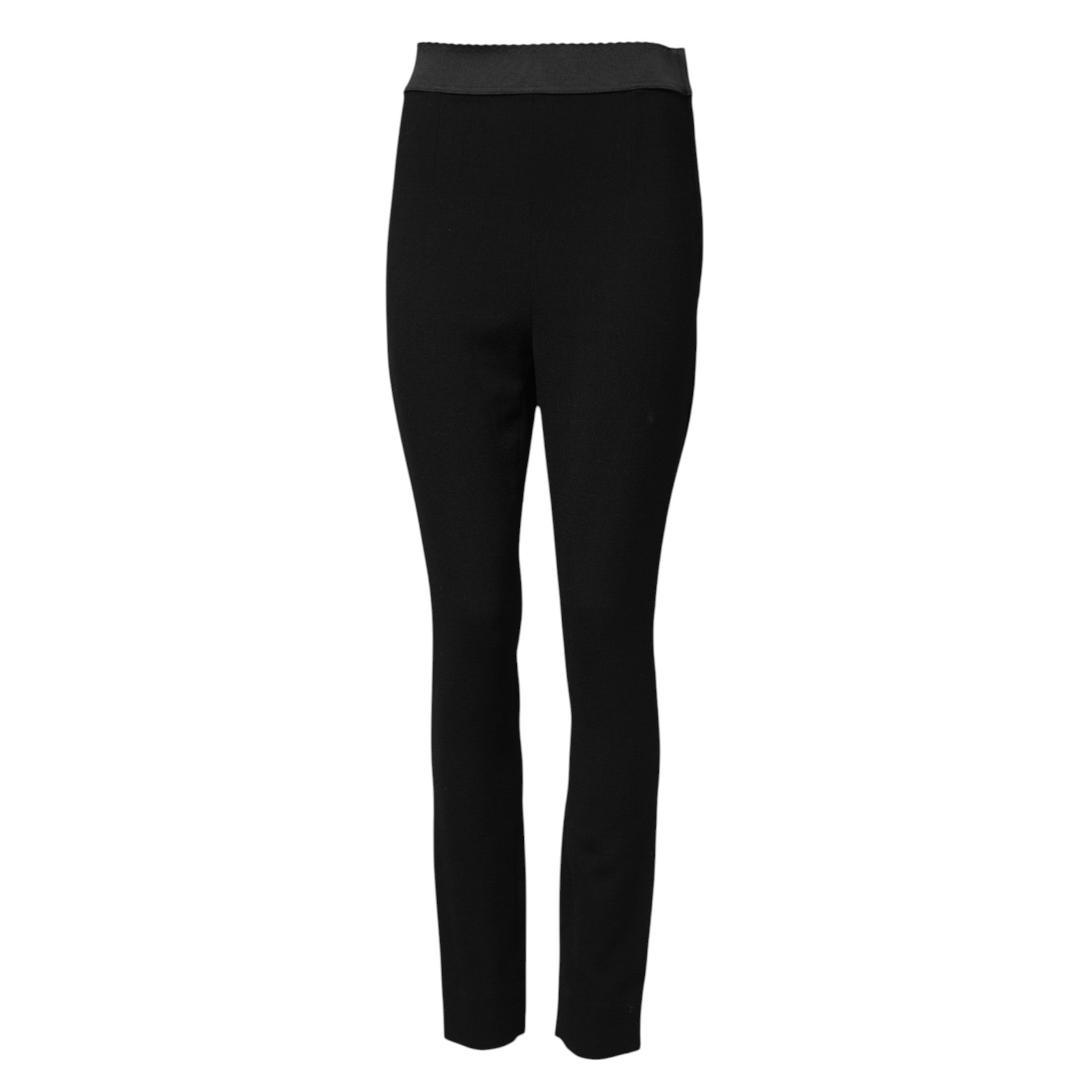 Dolce & Gabbana Schwarze Woll-Leggings Stretch-Hose
