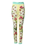 Dolce & Gabbana Gele Zijden Leggingsbroek met Bloemenprint