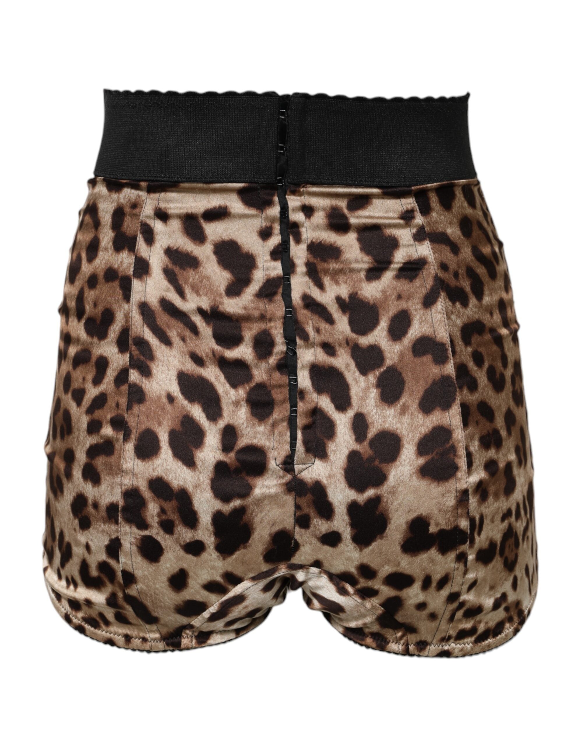 Dolce & Gabbana Braun Leopard Hohe Taille Hot Pants Shorts
