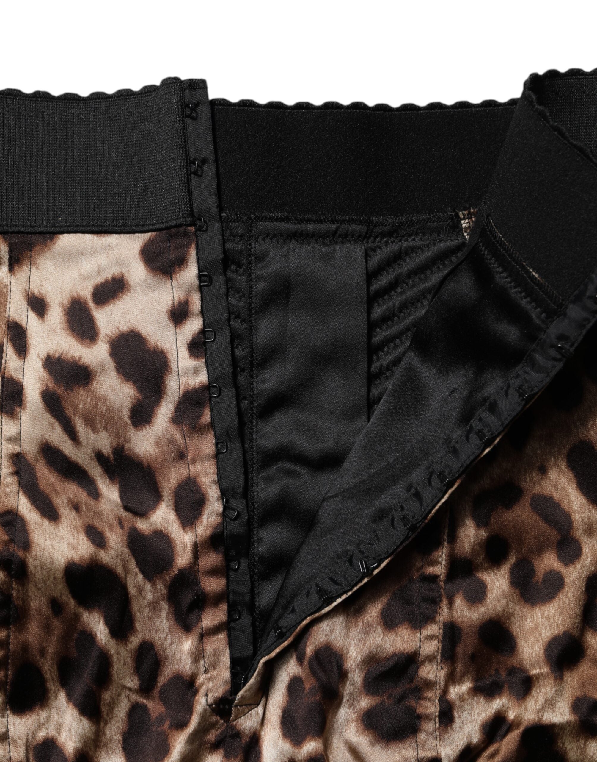 Dolce & Gabbana Braun Leopard Hohe Taille Hot Pants Shorts