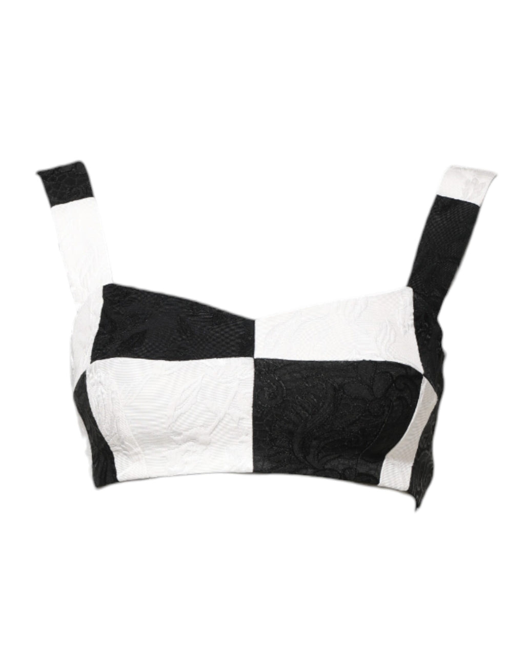 Dolce & Gabbana Schwarz Weiß Beschnittenes Bustier Korsett-BH Top