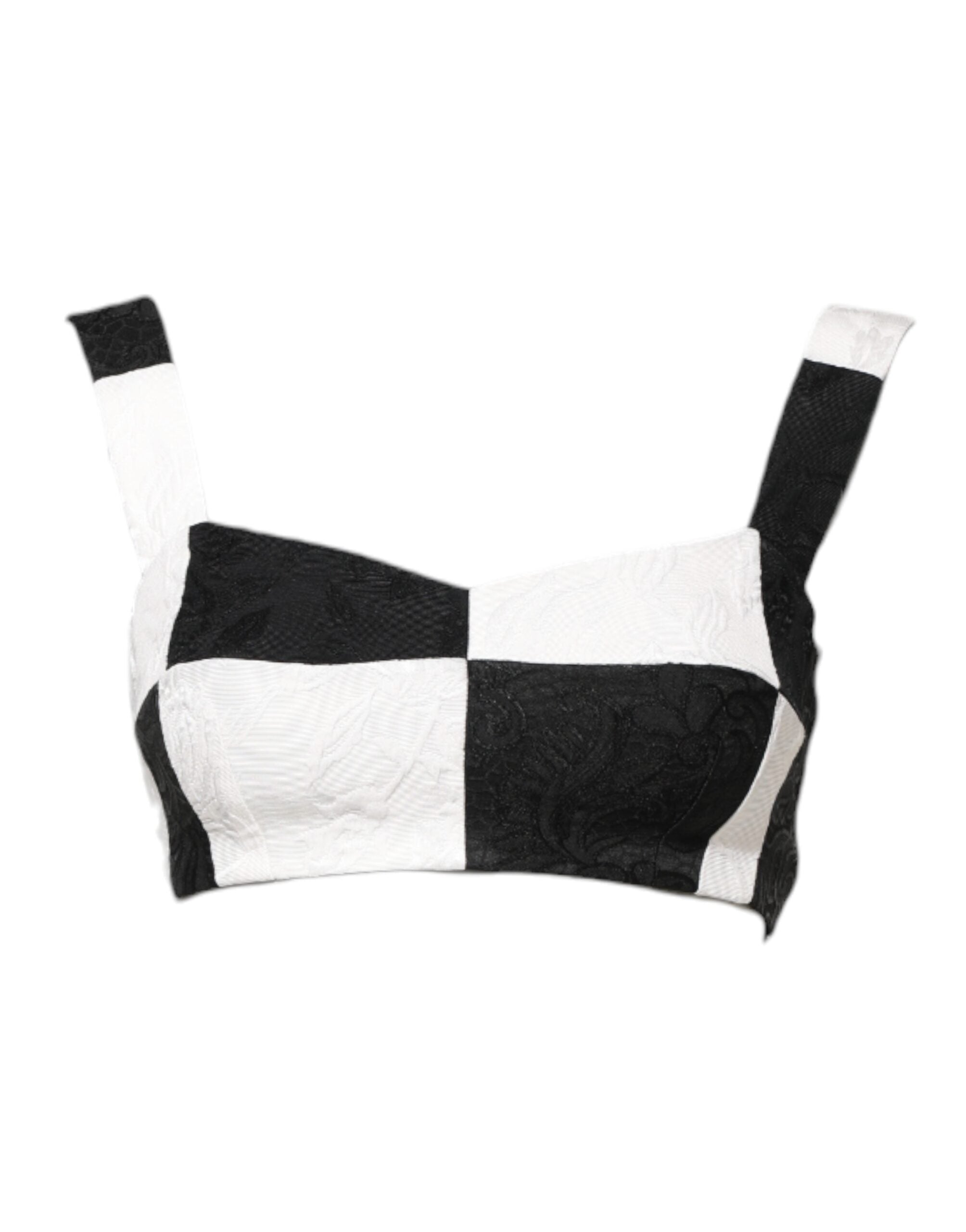 Dolce & Gabbana Schwarz Weiß Beschnittenes Bustier Korsett-BH Top
