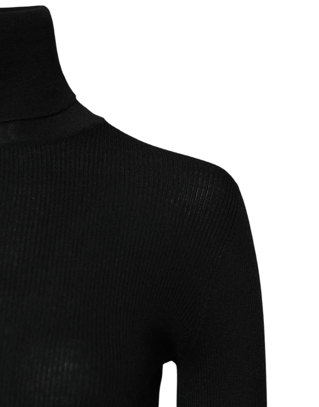 Dolce & Gabbana Schwarzes Kaschmir-Rollkragen-Strickblusentop