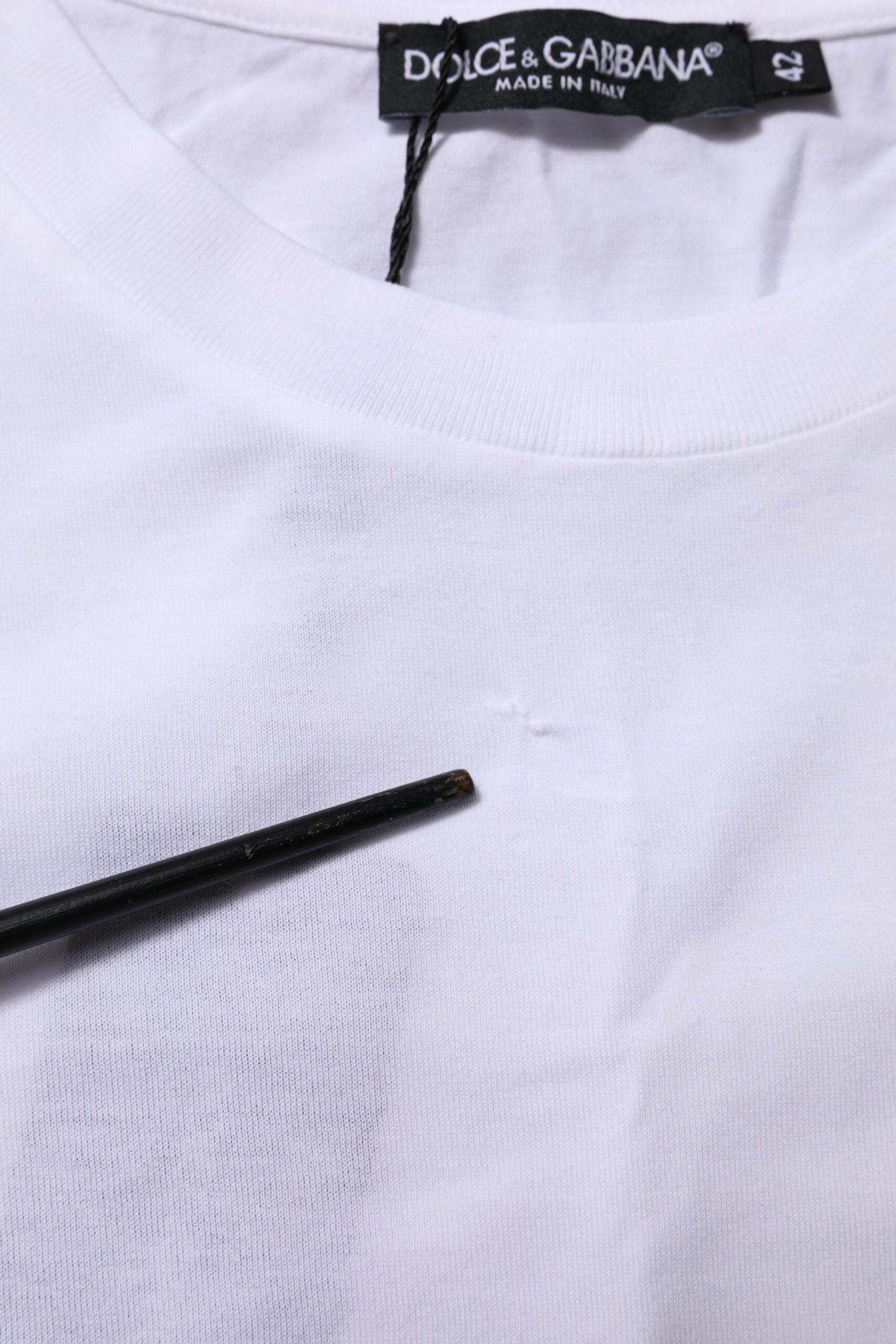 Dolce & Gabbana Weißes Baumwoll-T-Shirt mit Rundhalsausschnitt und kurzen Ärmeln