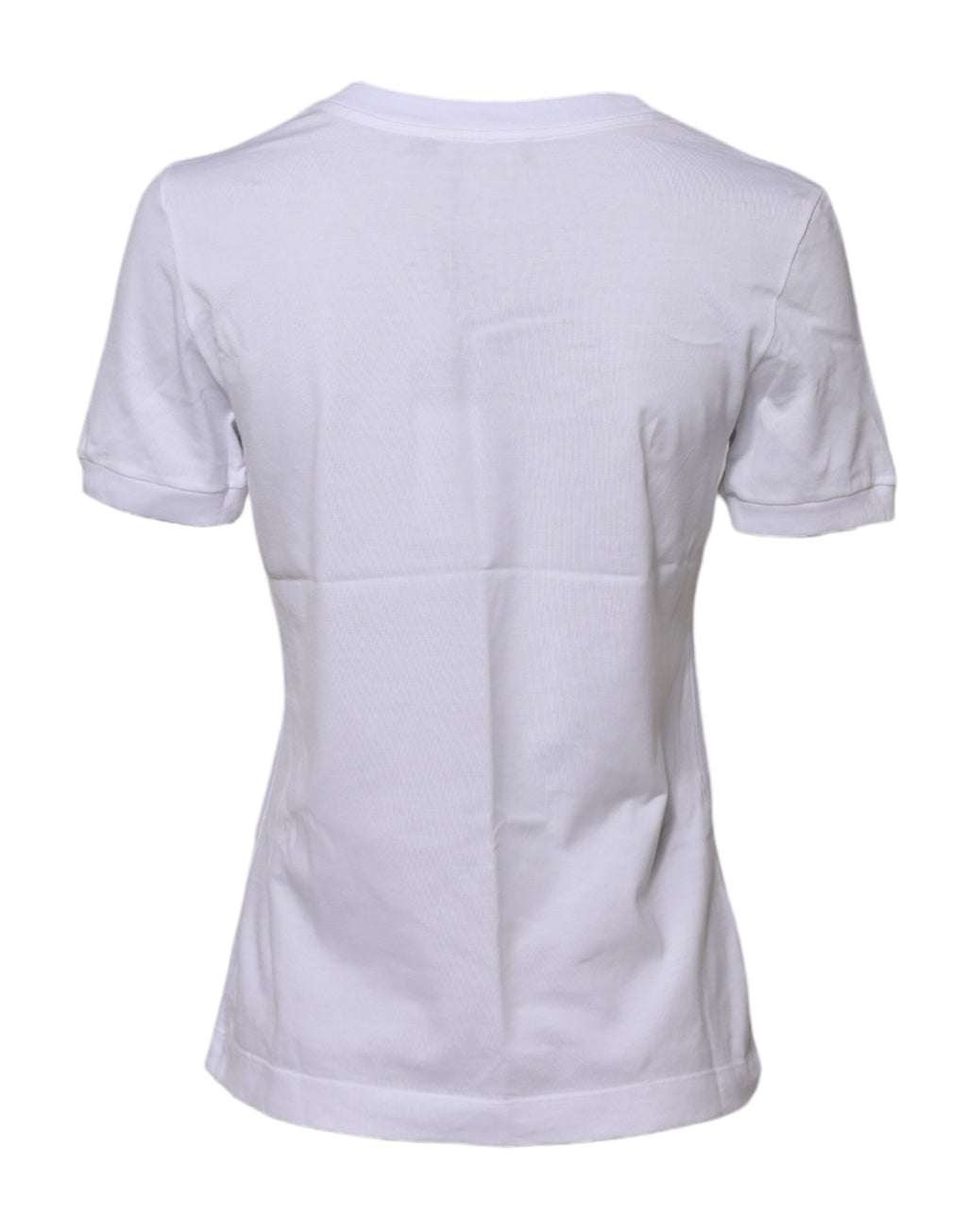 Dolce & Gabbana Weißes Baumwoll-T-Shirt mit Rundhalsausschnitt und kurzen Ärmeln