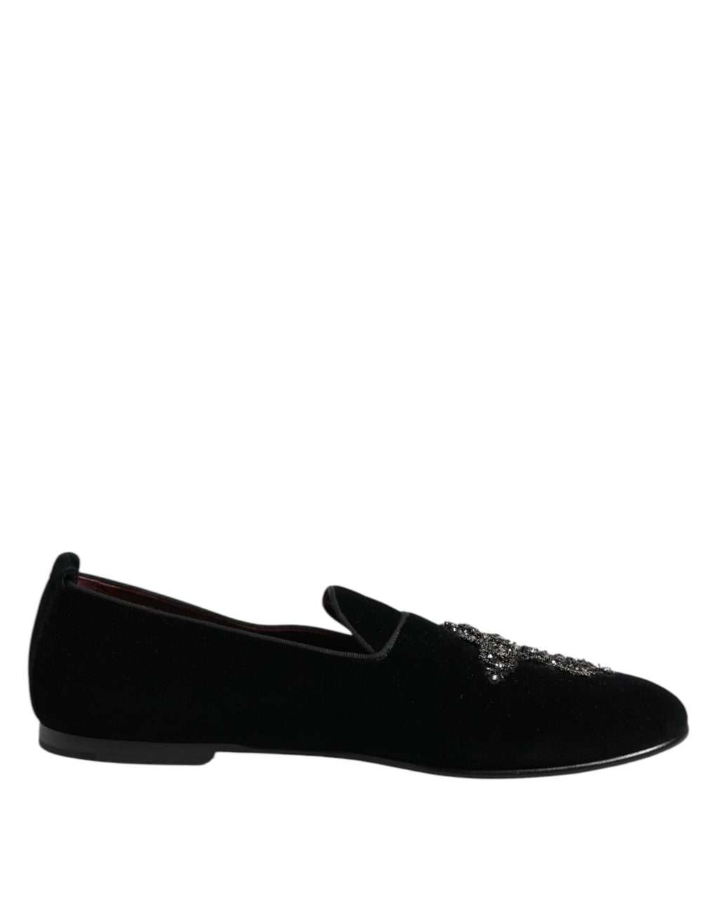 Dolce & Gabbana Schwarze Samt-Kristallkronen-Schuhe für formelle Anlässe