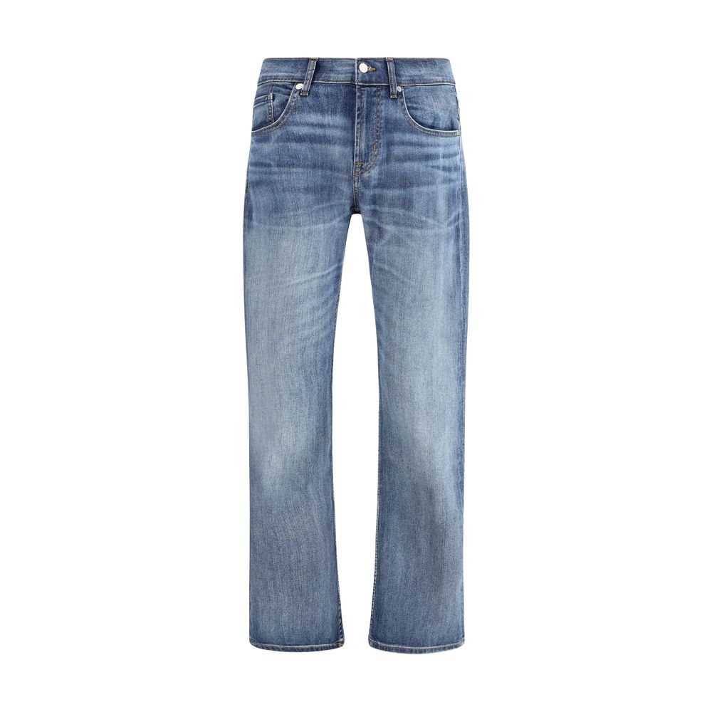 7FOR Gerade geschnittene Jeans aus blauem Baumwoll-Denim