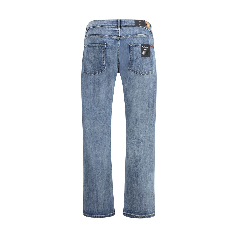 7FOR Gerade geschnittene Jeans aus blauem Baumwollstoff