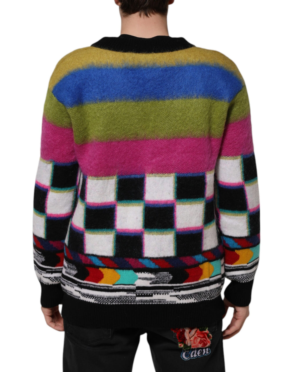 Dolce & Gabbana Multicolor Glitch Design Pullover Pullover