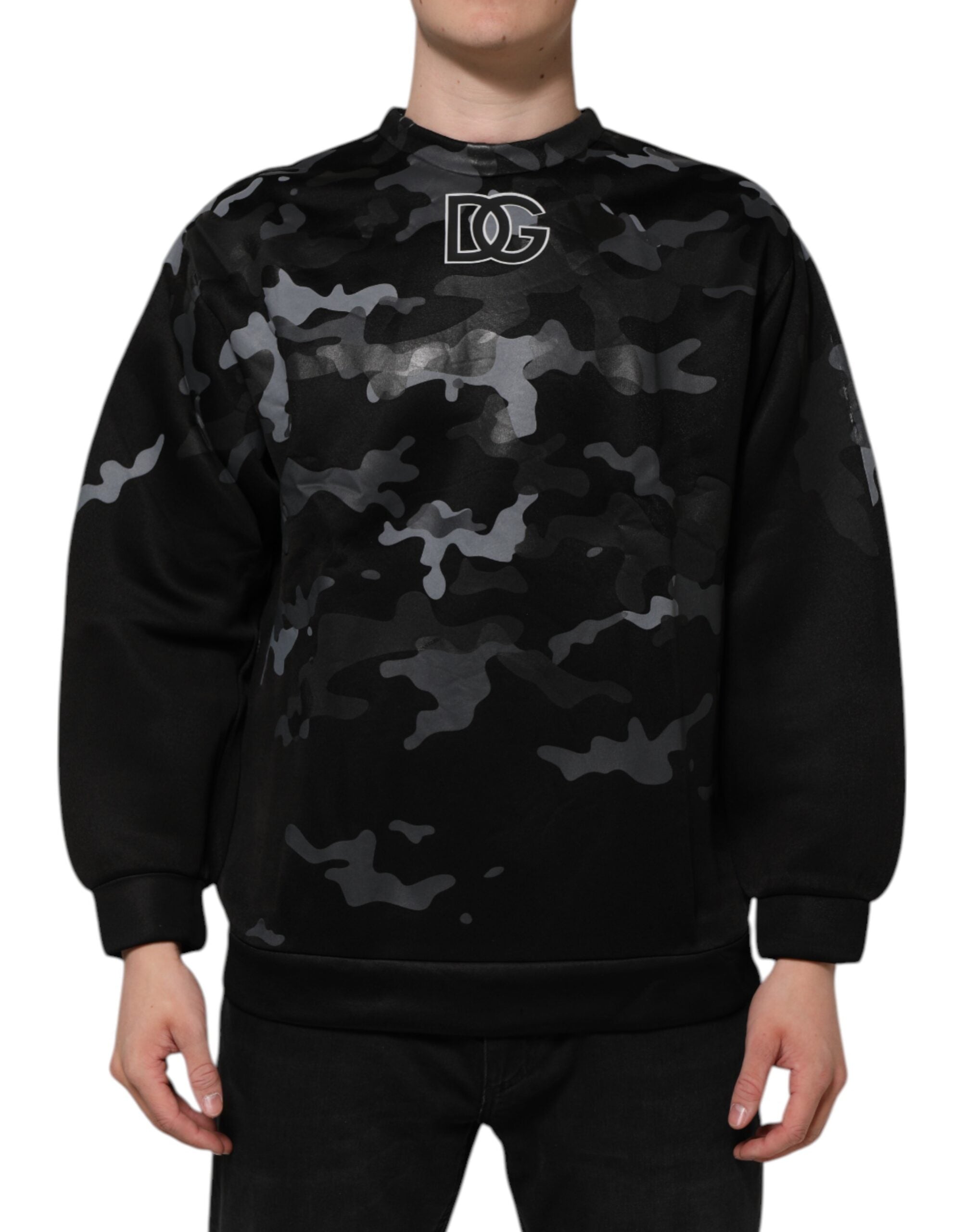 Dolce & Gabbana Schwarzer Camouflage-Pullover Sweatshirt Pullover