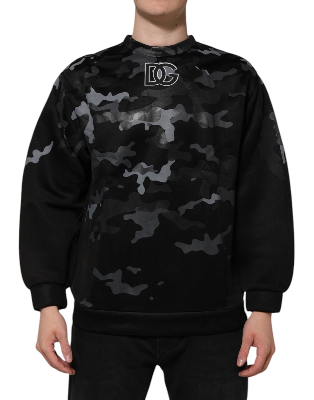 Dolce & Gabbana Schwarzer Camouflage-Pullover Sweatshirt Pullover