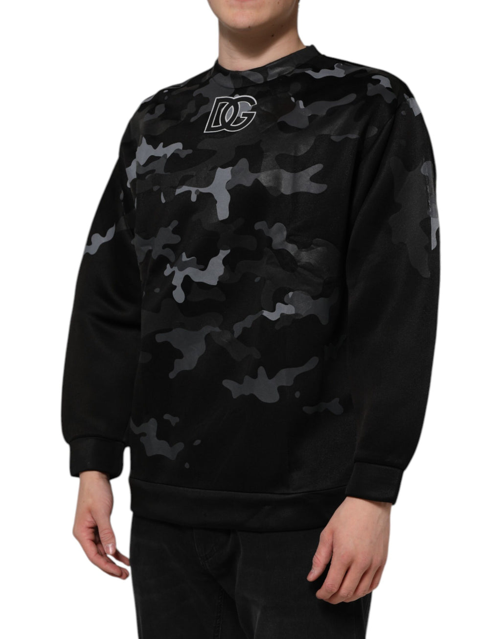 Dolce & Gabbana Schwarzer Camouflage-Pullover Sweatshirt Pullover
