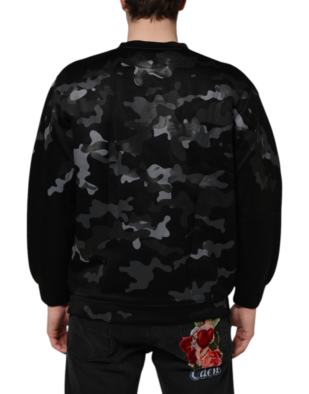 Dolce & Gabbana Schwarzer Camouflage-Pullover Sweatshirt Pullover