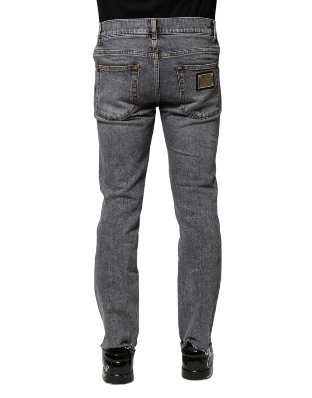Dolce & Gabbana Graue Skinny Denim-Hosenjeans aus Baumwolle