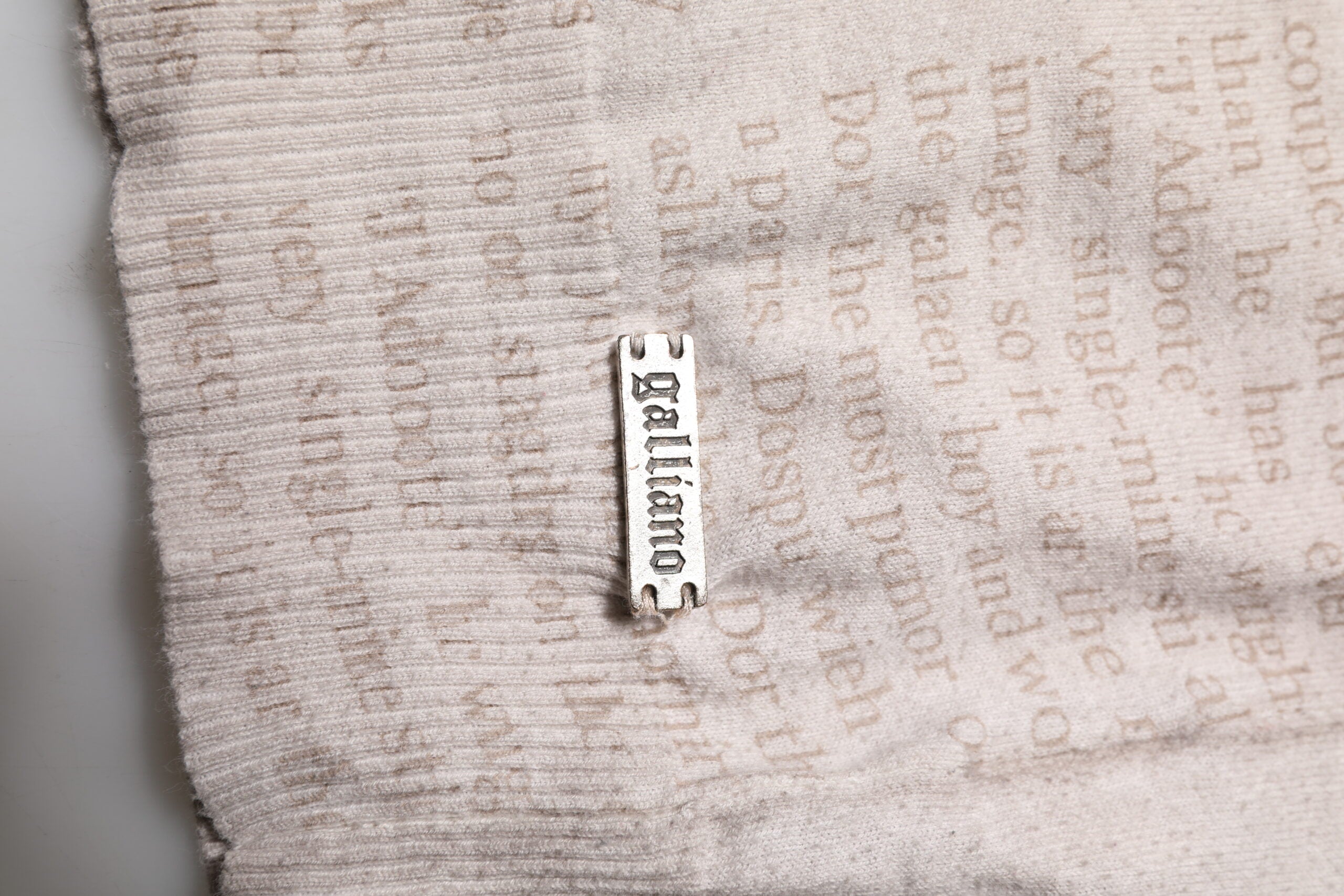 John Galliano Beige Bedrucktes Logo Rundhalsausschnitt Langarm Männer Pullover