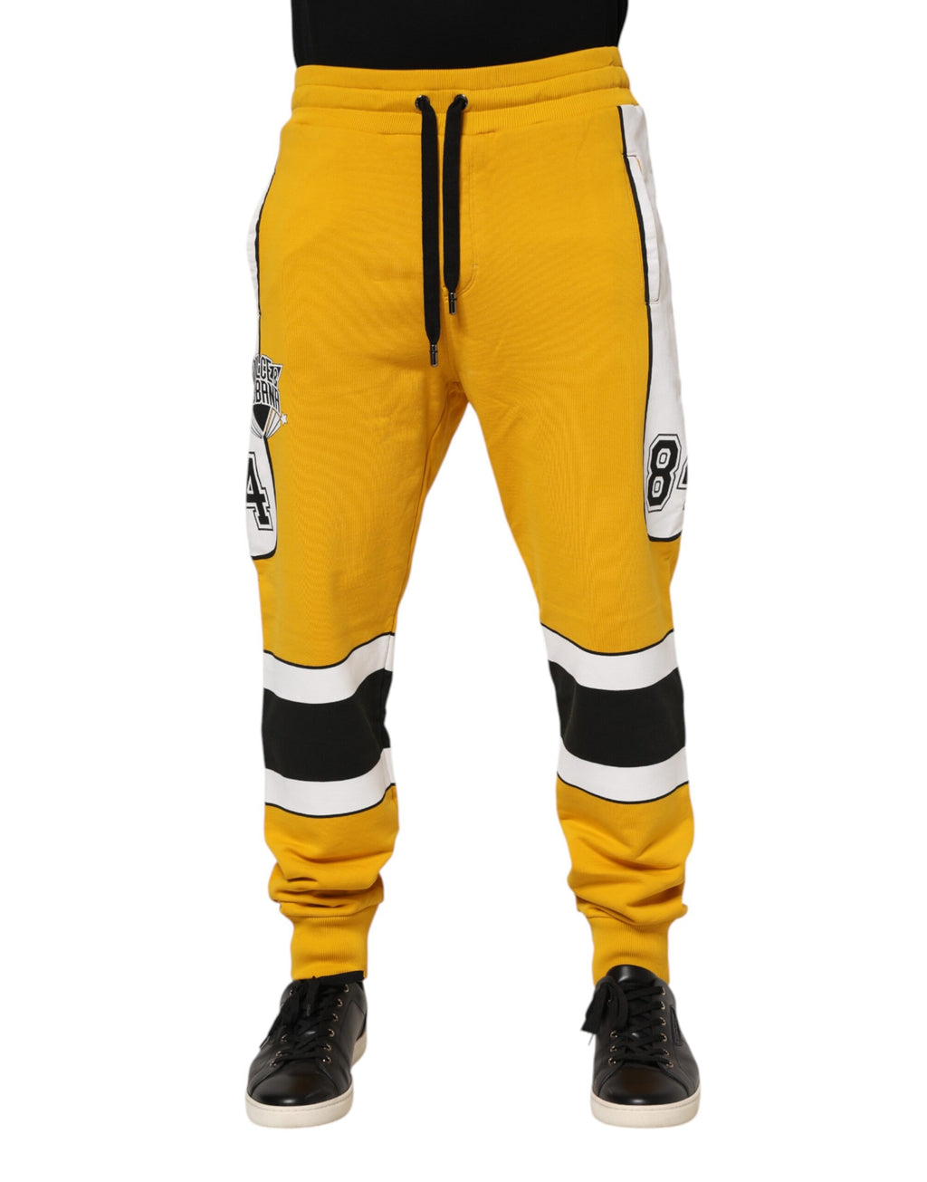Dolce & Gabbana Gelbe Baumwoll-Logo-Jogger-Sweatpants Hose