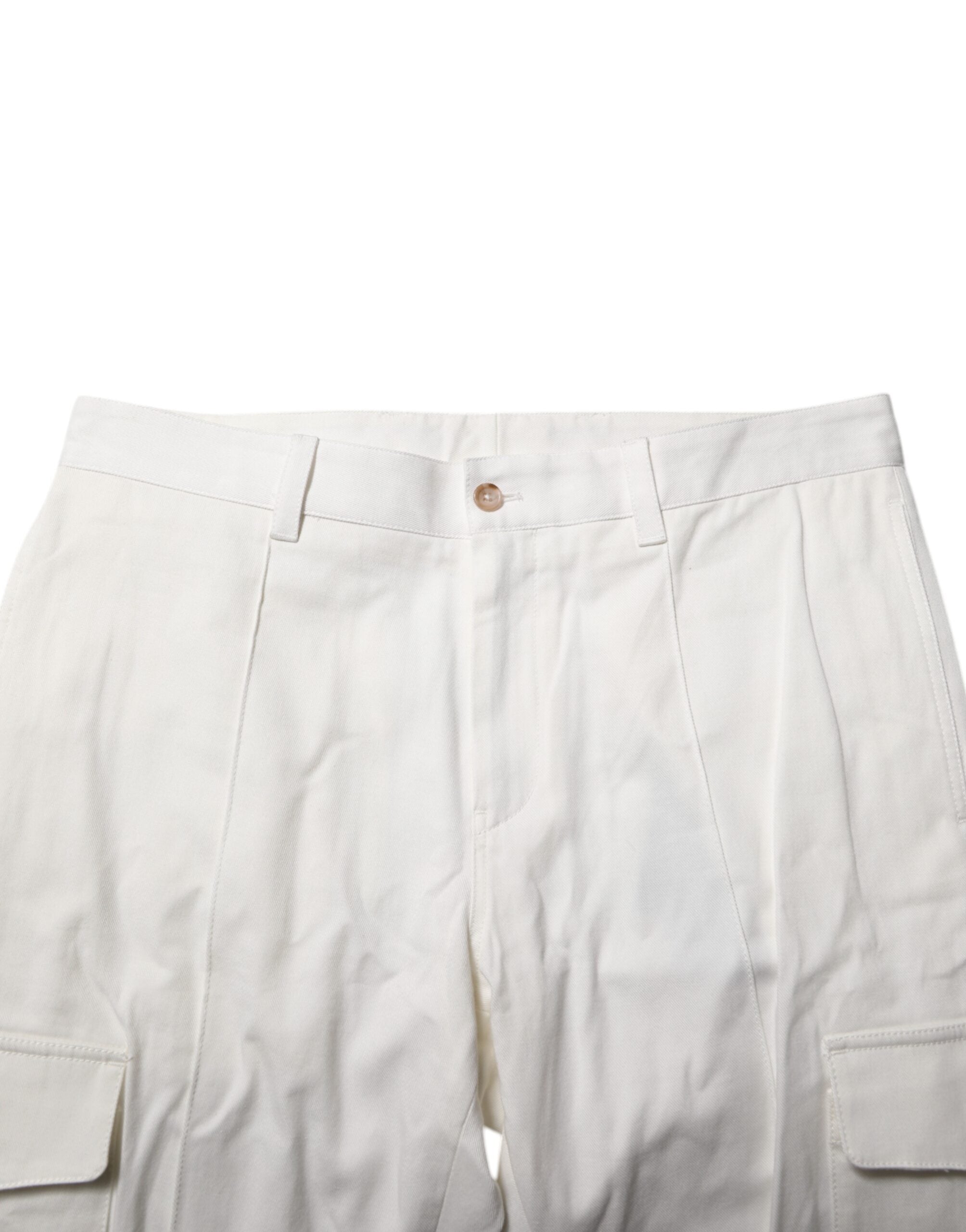 Dolce & Gabbana Weiße Baumwolle Jogger Cargo Skinny Männer Hosen