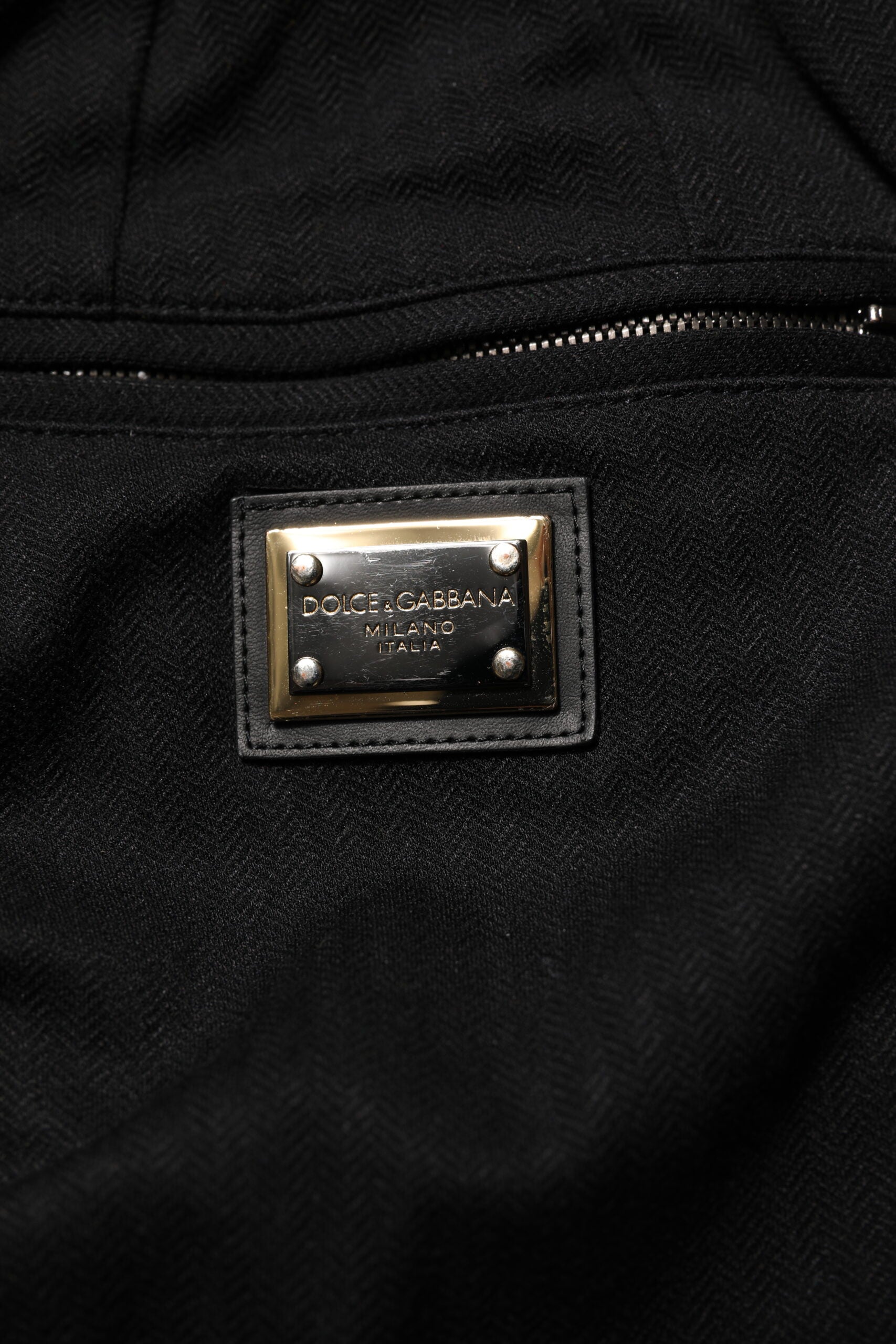 Dolce & Gabbana Schwarze Viskose Skinny Logo Herren Jogger-Hose