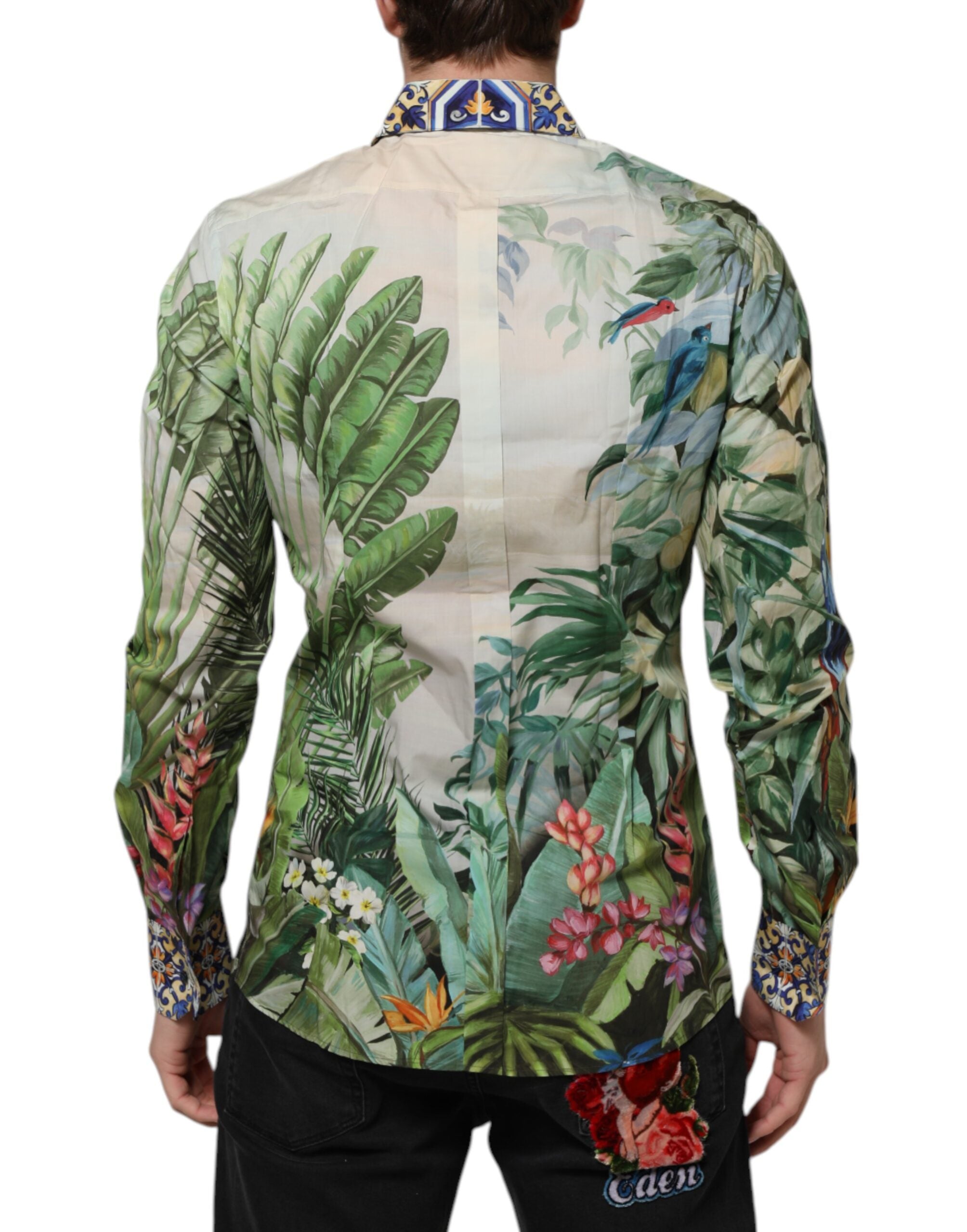 Dolce & Gabbana Mehrfarbiges Hemd mit Dschungeldruck GOLD Formal