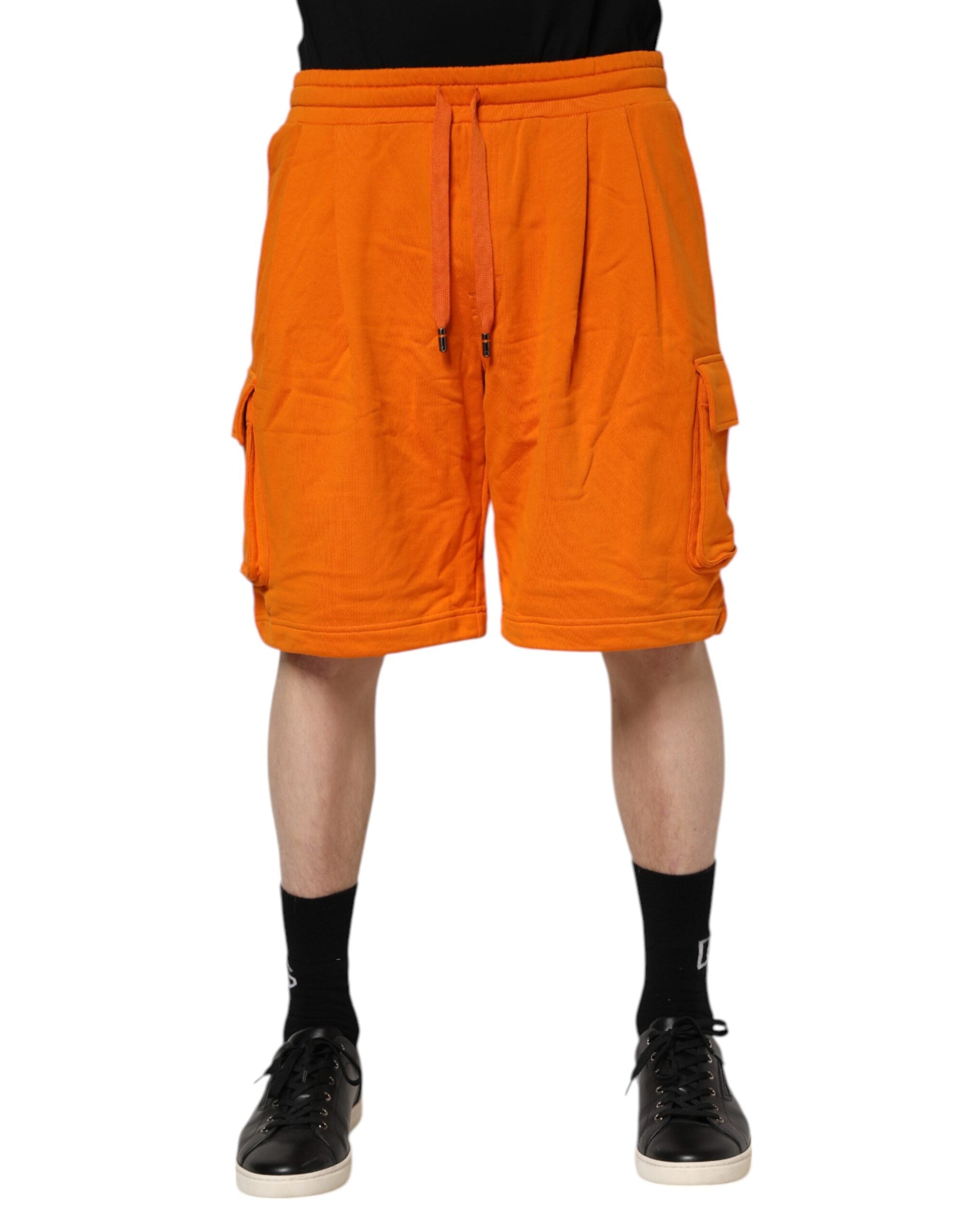 Dolce & Gabbana Orange Baumwolle Männer Casual Cargo Bermuda Shorts