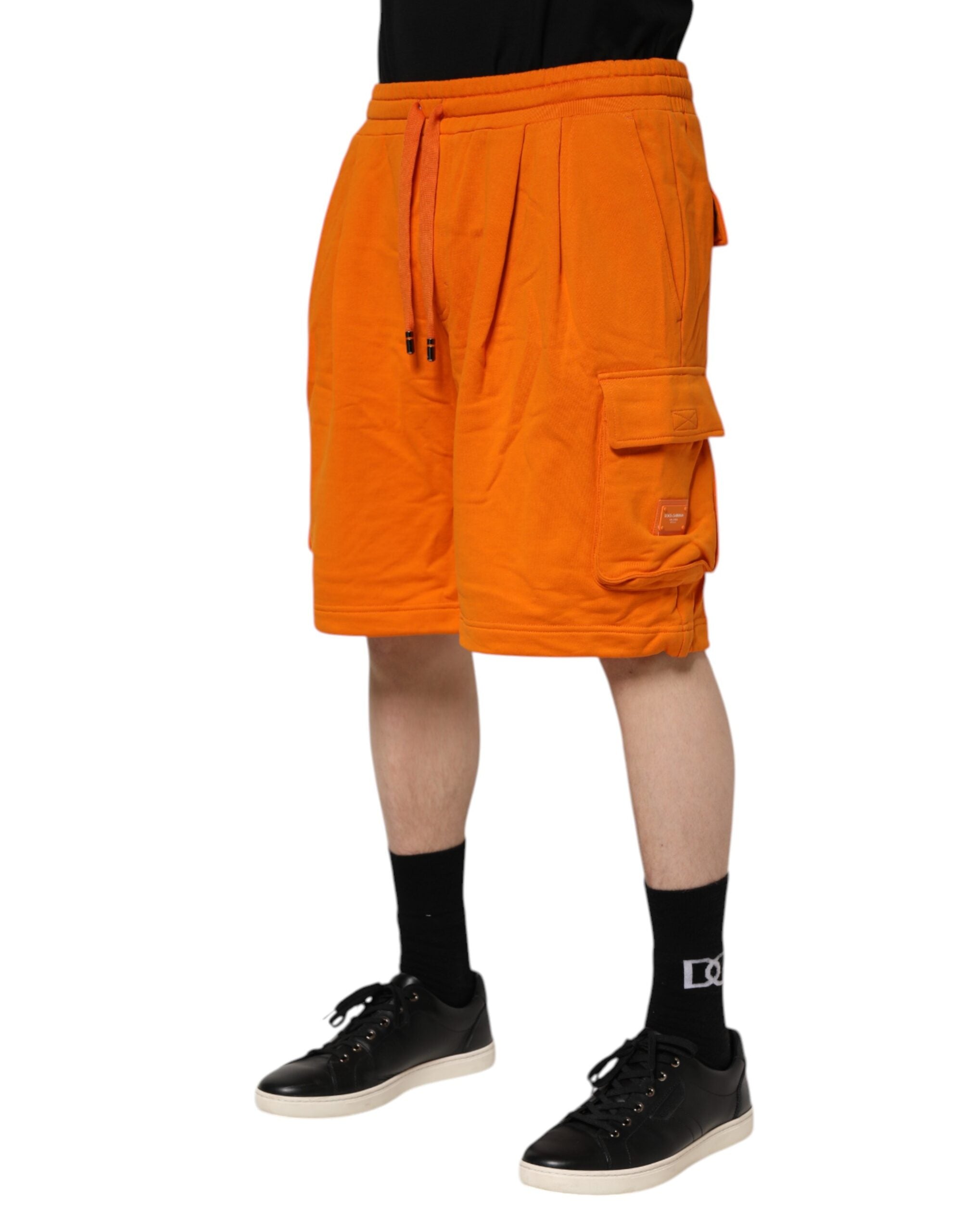 Dolce & Gabbana Orange Baumwolle Männer Casual Cargo Bermuda Shorts