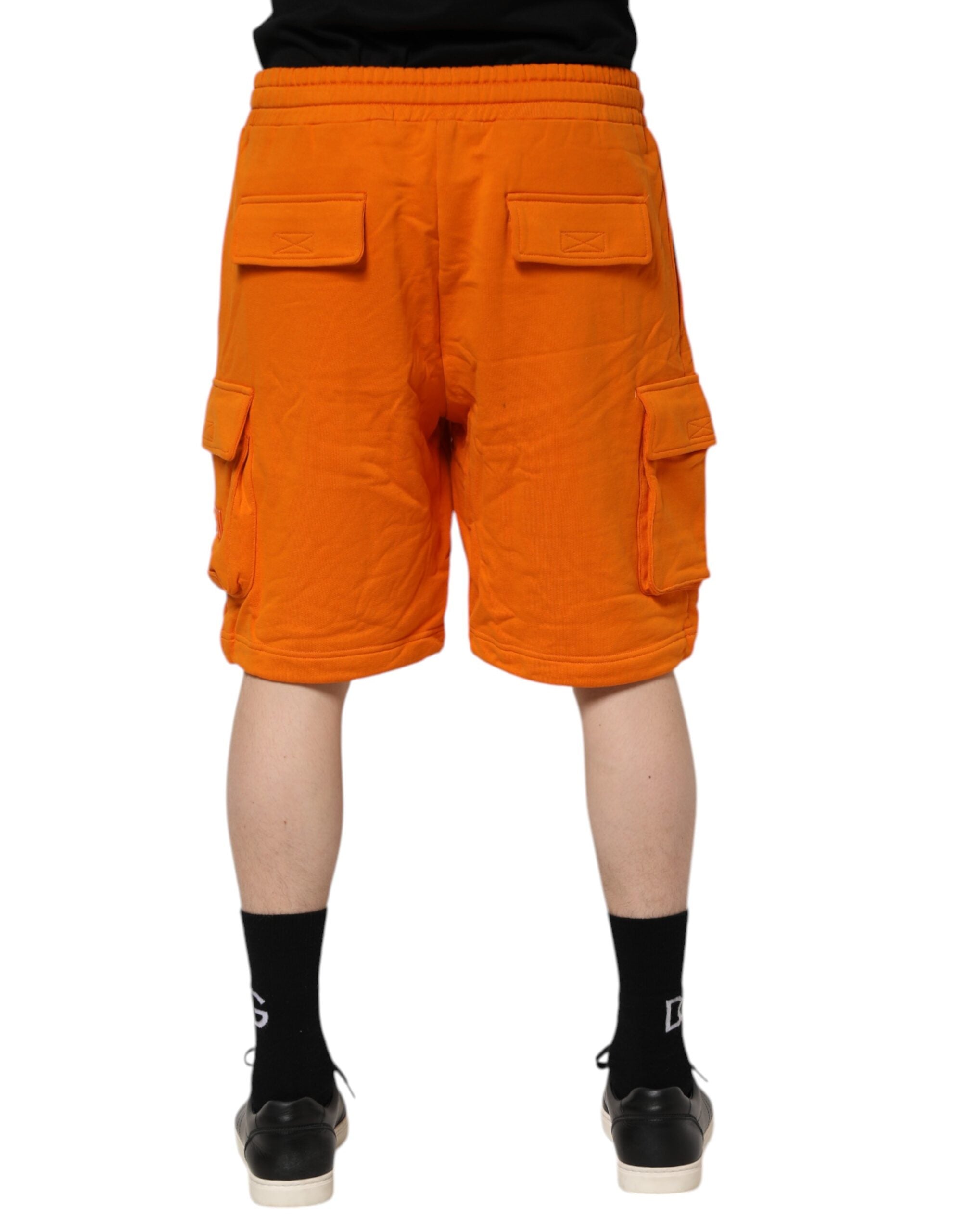 Dolce & Gabbana Orange Baumwolle Männer Casual Cargo Bermuda Shorts