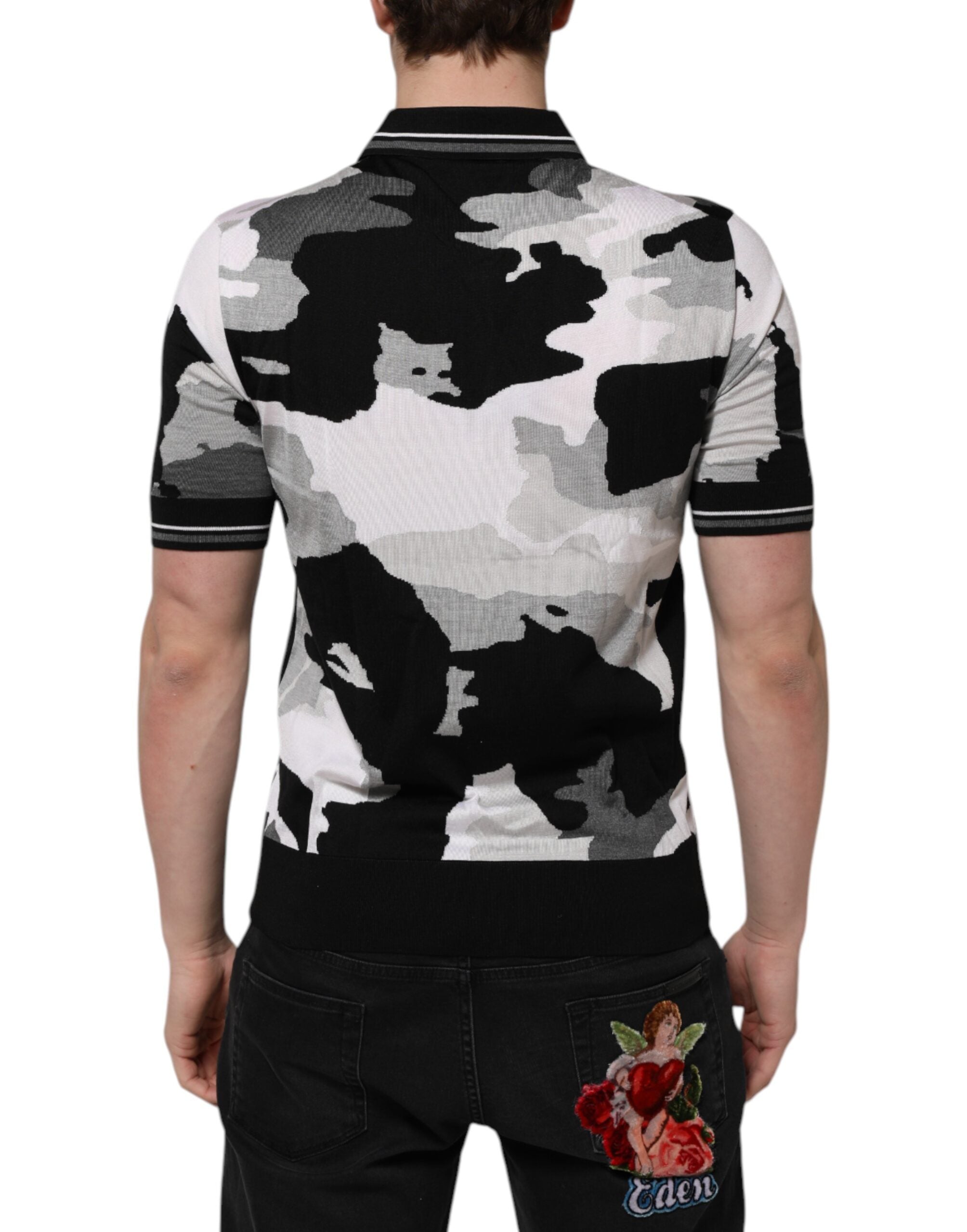 Dolce & Gabbana Multicolor Tarnfarbenes Polo-Shirt mit Kragen
