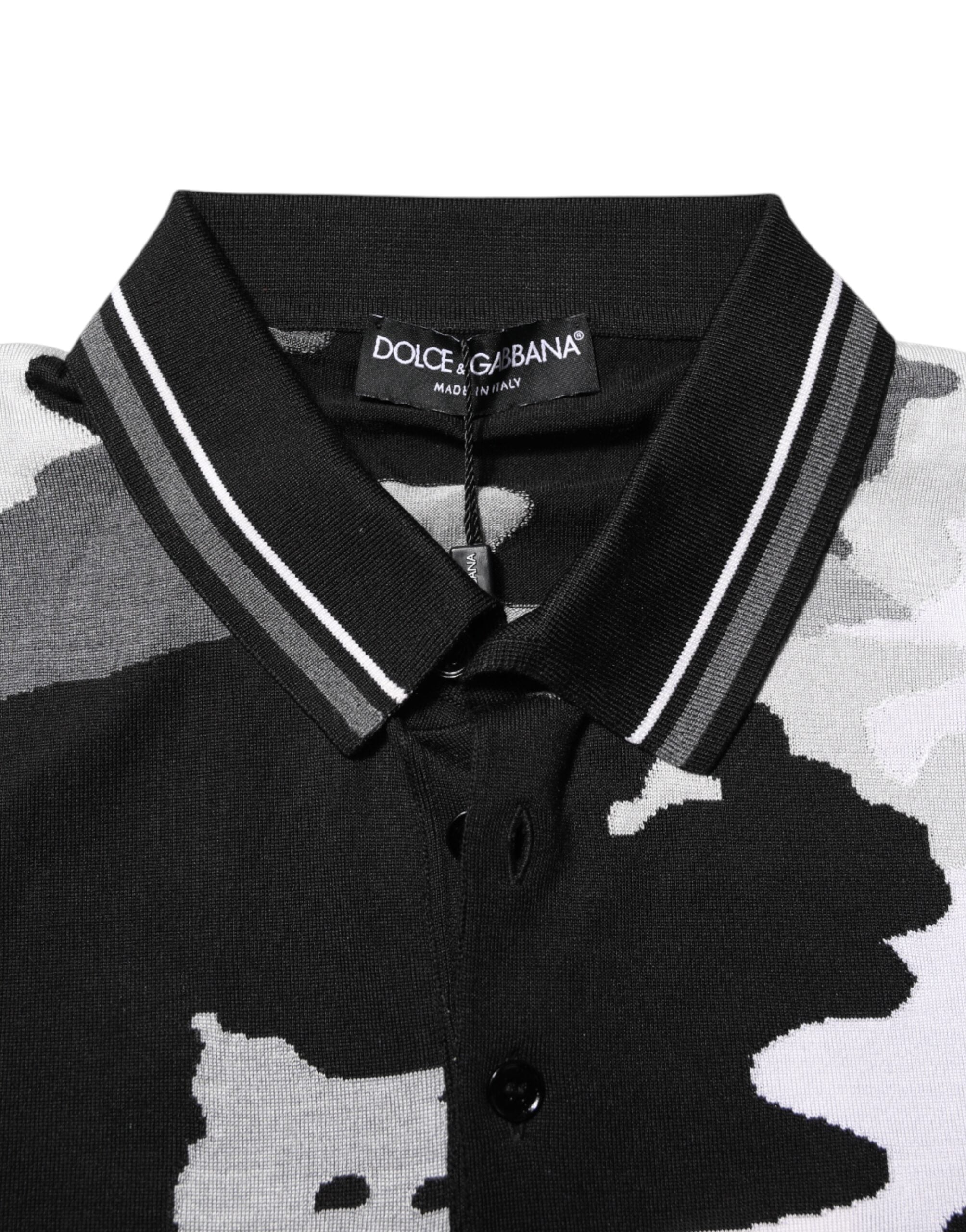 Dolce & Gabbana Multicolor Tarnfarbenes Polo-Shirt mit Kragen