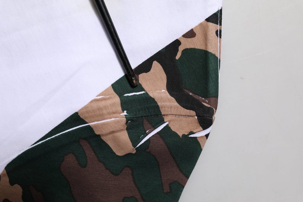 Dolce & Gabbana Weißes Camouflage-Baumwoll-T-Shirt mit Rundhalsausschnitt für Männer