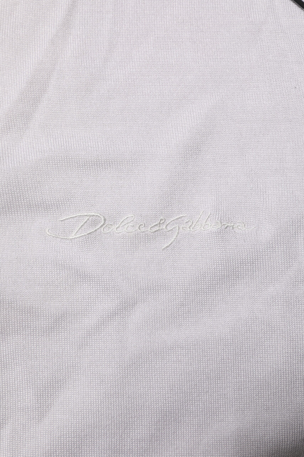 Dolce & Gabbana Weißes Seiden-T-Shirt mit kurzen Ärmeln für Männer Henley