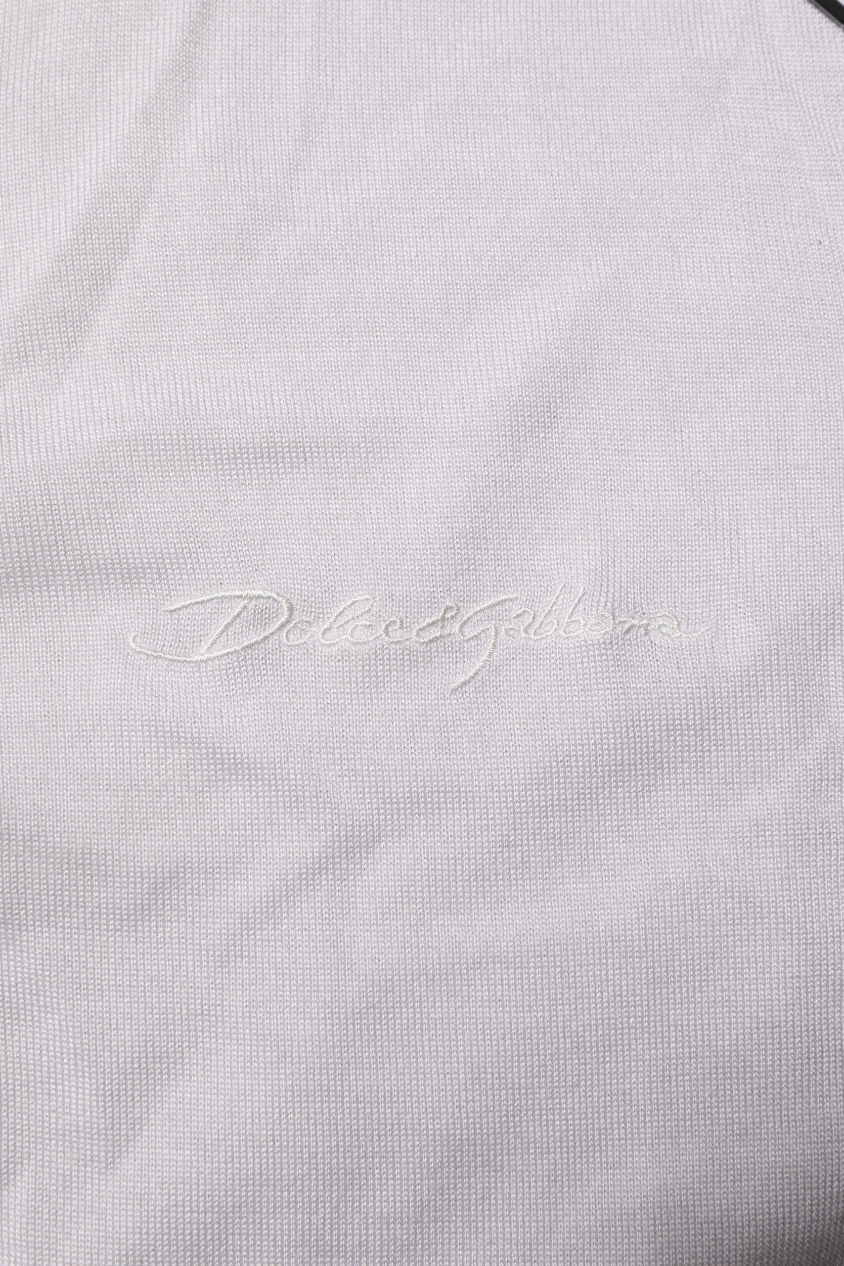 Dolce & Gabbana Weißes Seiden-T-Shirt mit kurzen Ärmeln für Männer Henley