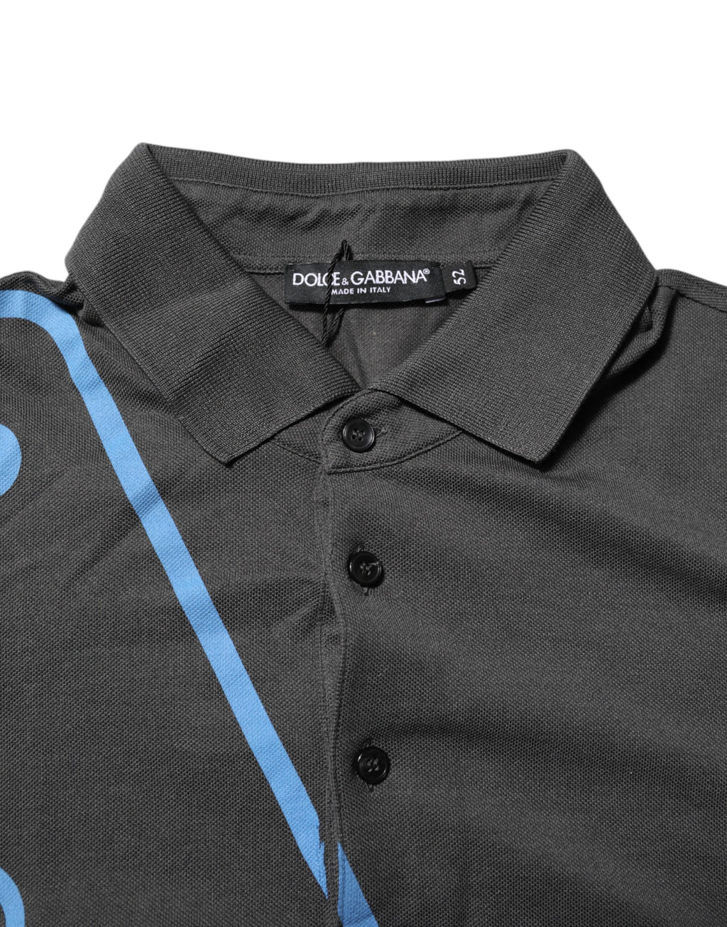 Dolce & Gabbana Dunkelgraues Polo-Shirt mit kurzen Ärmeln und Kragen