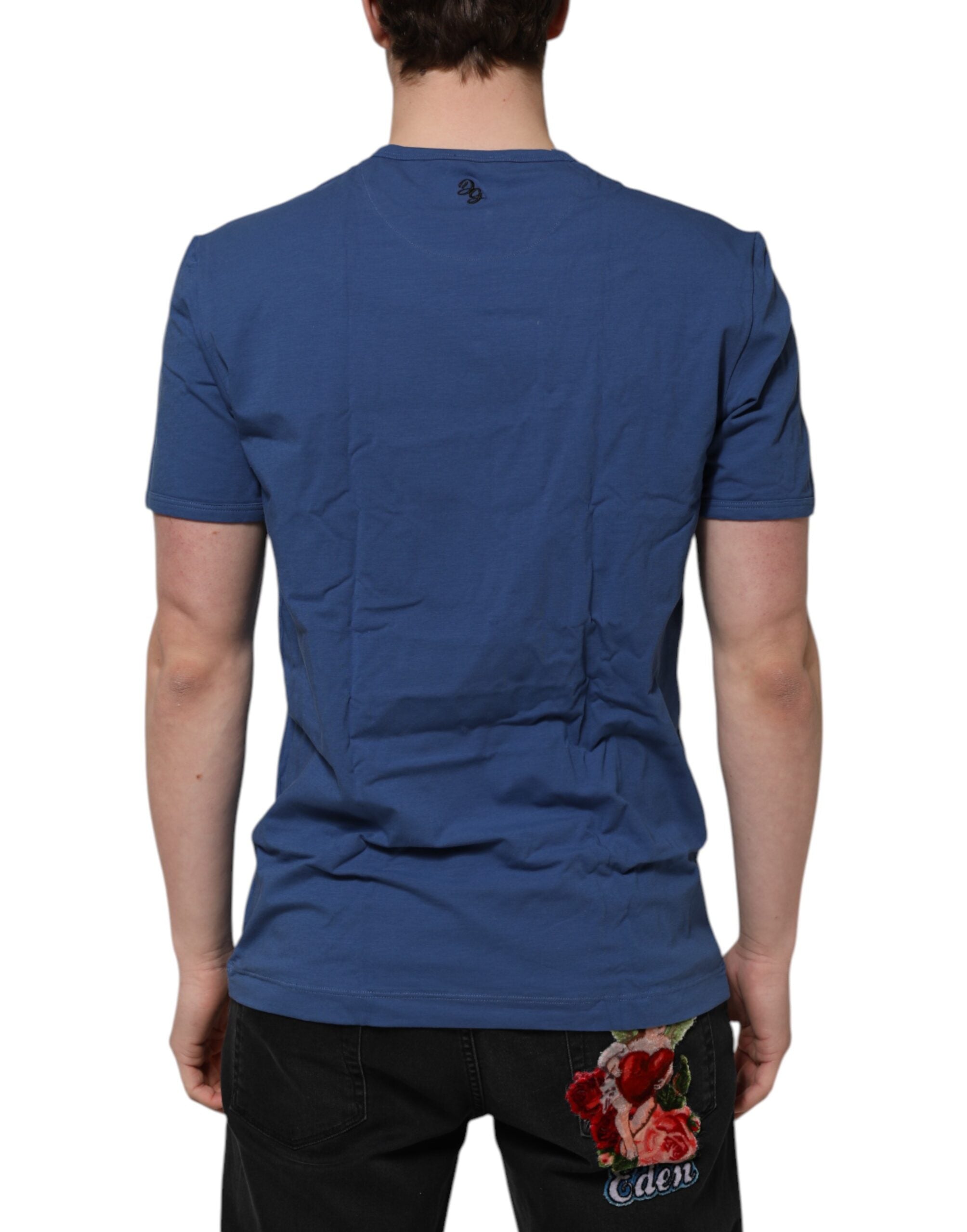 Dolce & Gabbana Blau Baumwolle Männer Rundhalsausschnitt Unterwäsche T-shirt