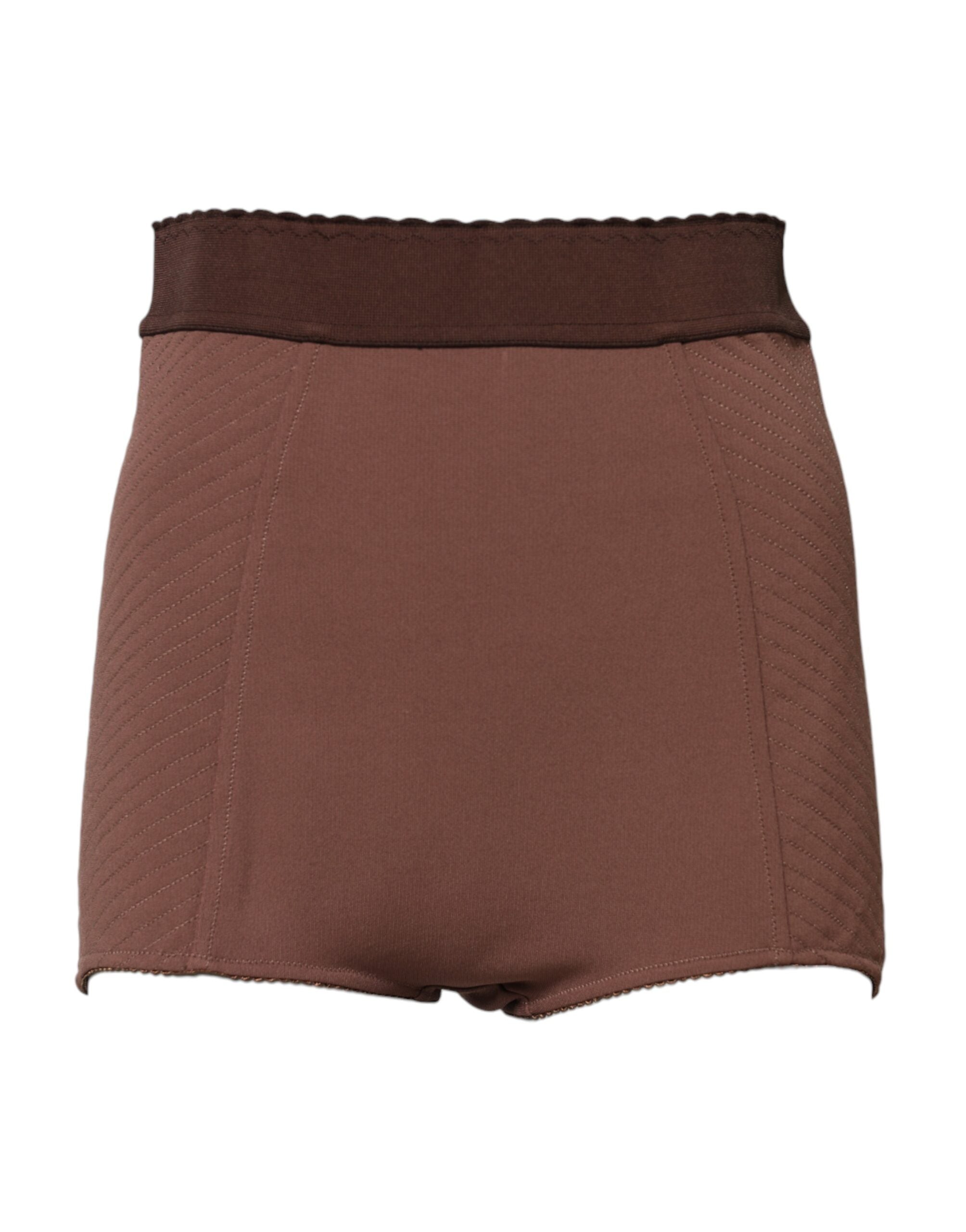 Dolce & Gabbana Braune Viskose Hot Pants mit hoher Taille Shorts