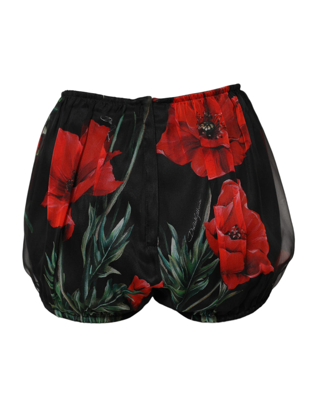Dolce & Gabbana Schwarz Floral Hohe Taille Frauen Hot Pants Shorts