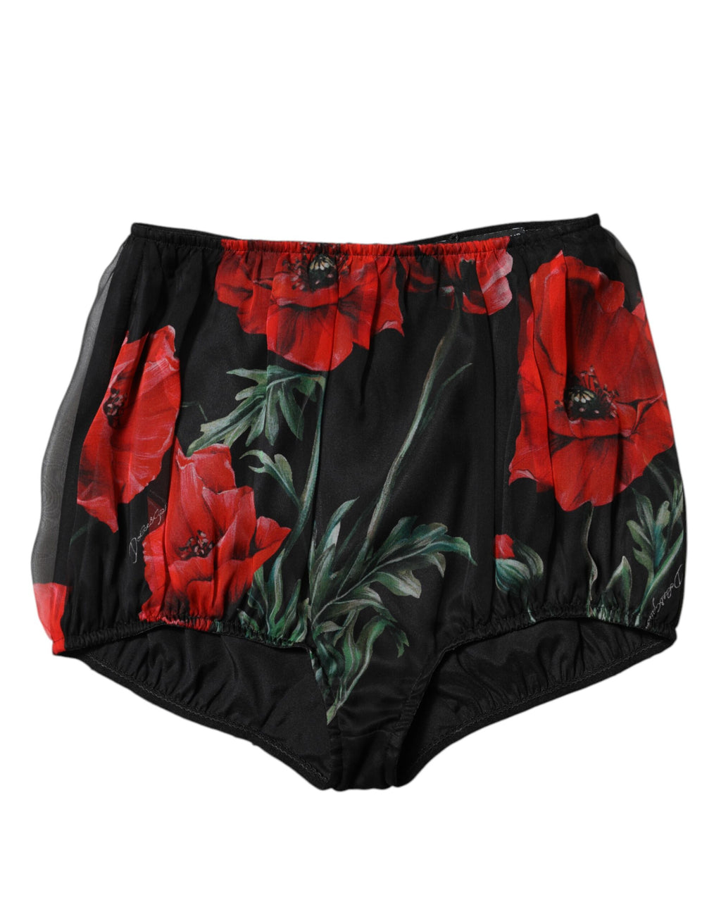 Dolce & Gabbana Schwarz Floral Hohe Taille Frauen Hot Pants Shorts