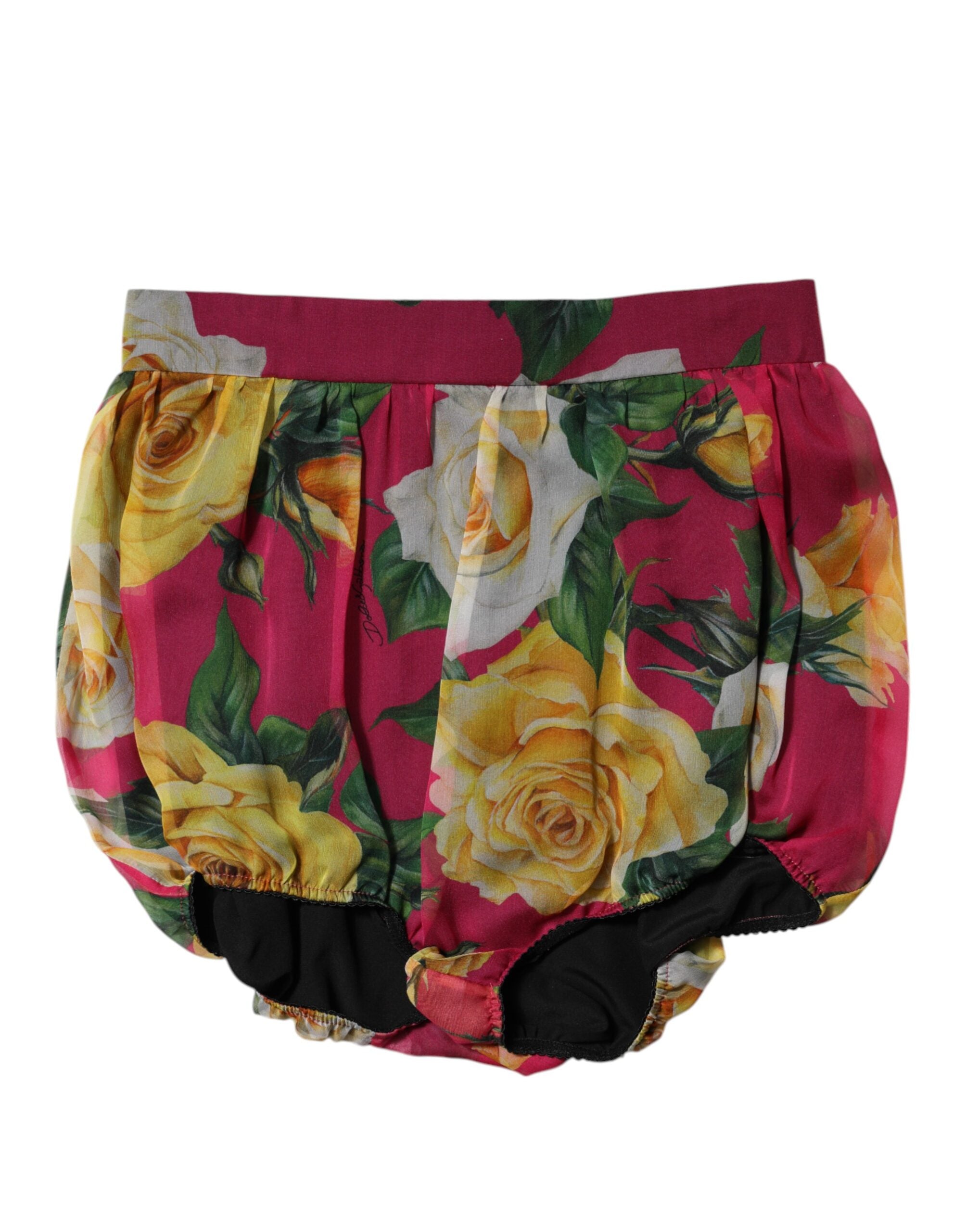 Dolce & Gabbana Rote Blumen hohe Taille Frauen Hot Pants Shorts
