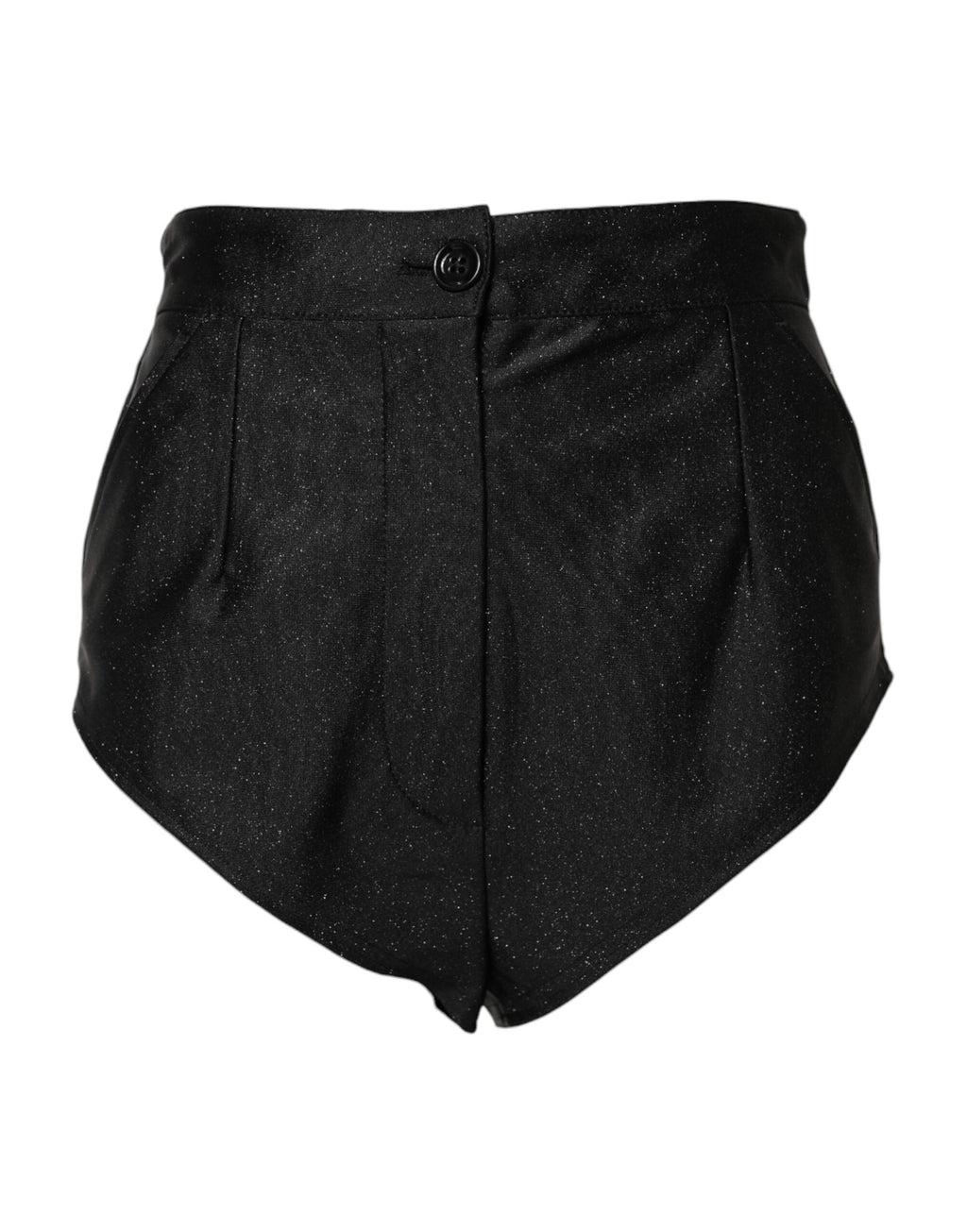 Dolce & Gabbana Schwarze Viskose hoch taillierte Hot Pants Shorts