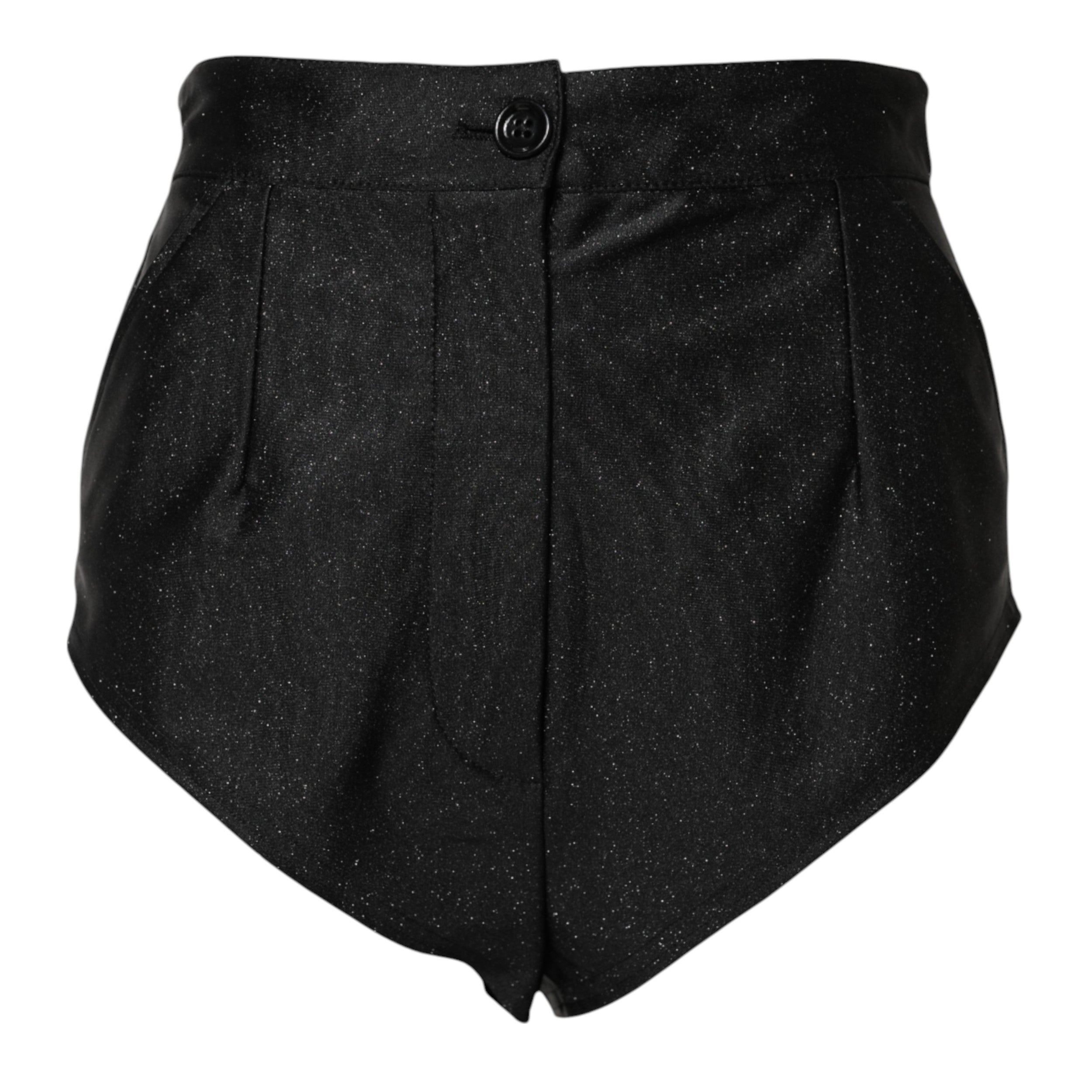 Dolce & Gabbana Schwarze Viskose hoch taillierte Hot Pants Shorts