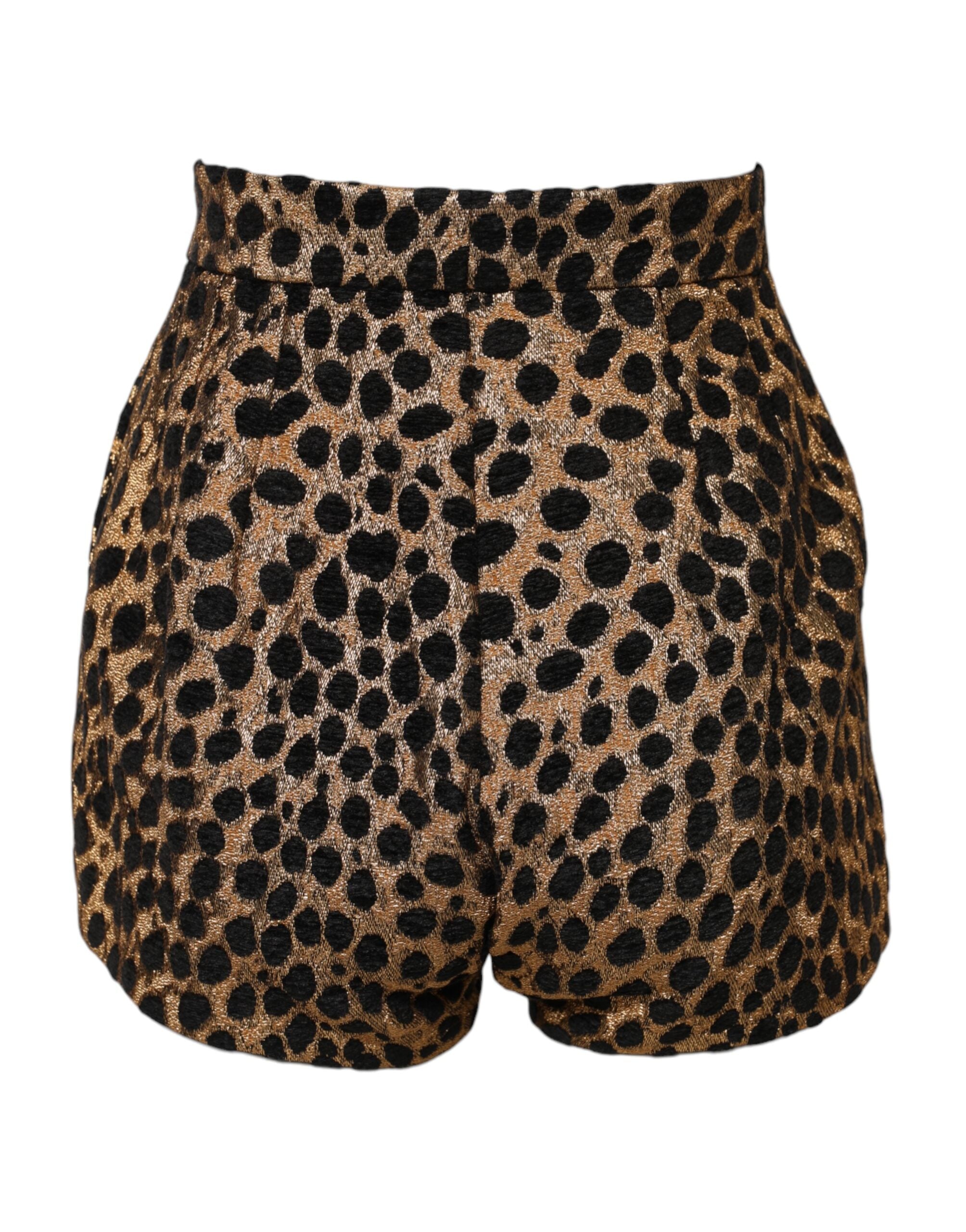 Dolce & Gabbana Braune Leoparden-Hotpants mit hoher Taille Shorts