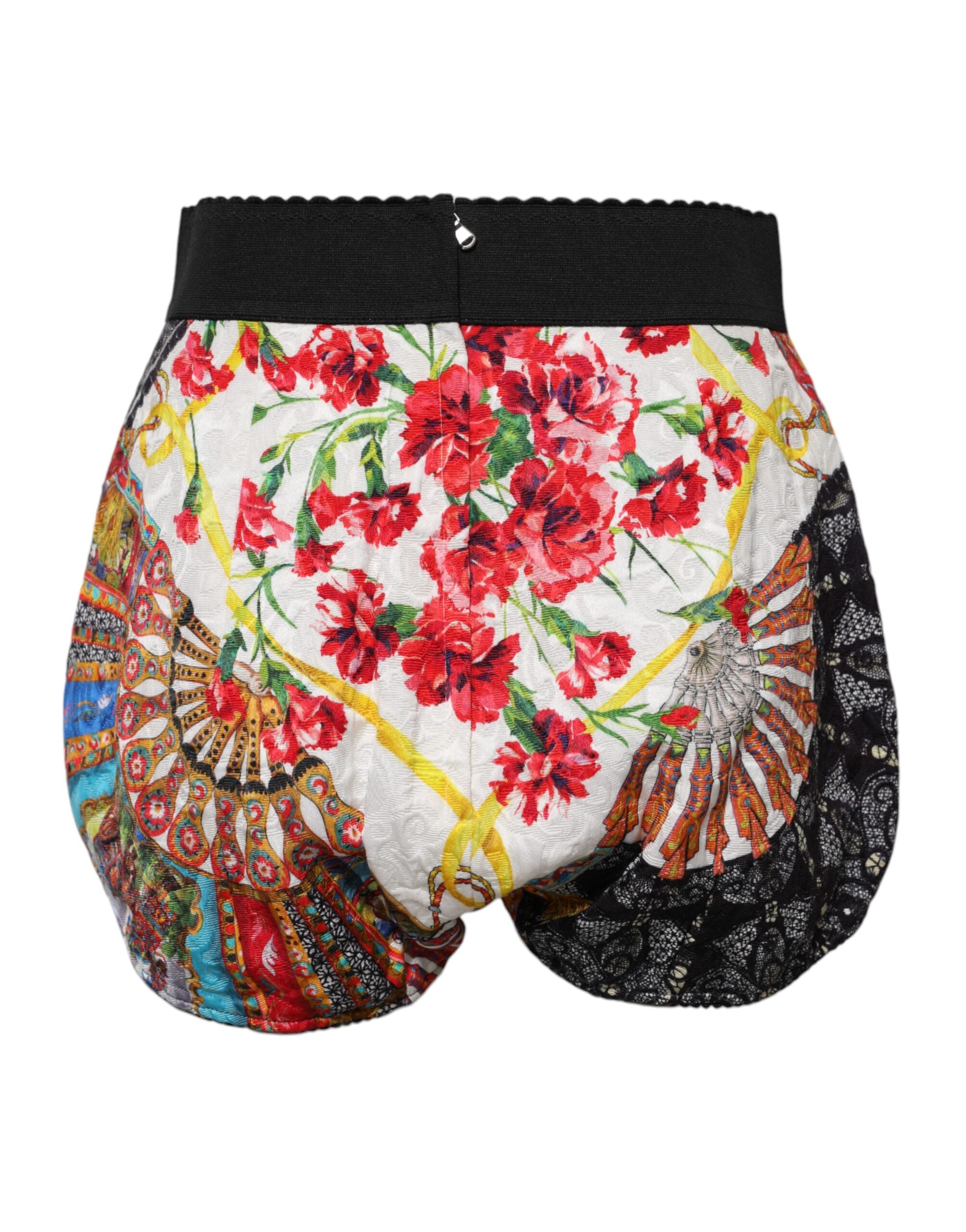 Dolce & Gabbana Multicolor Floral Hohe Taille Hot Pants Shorts