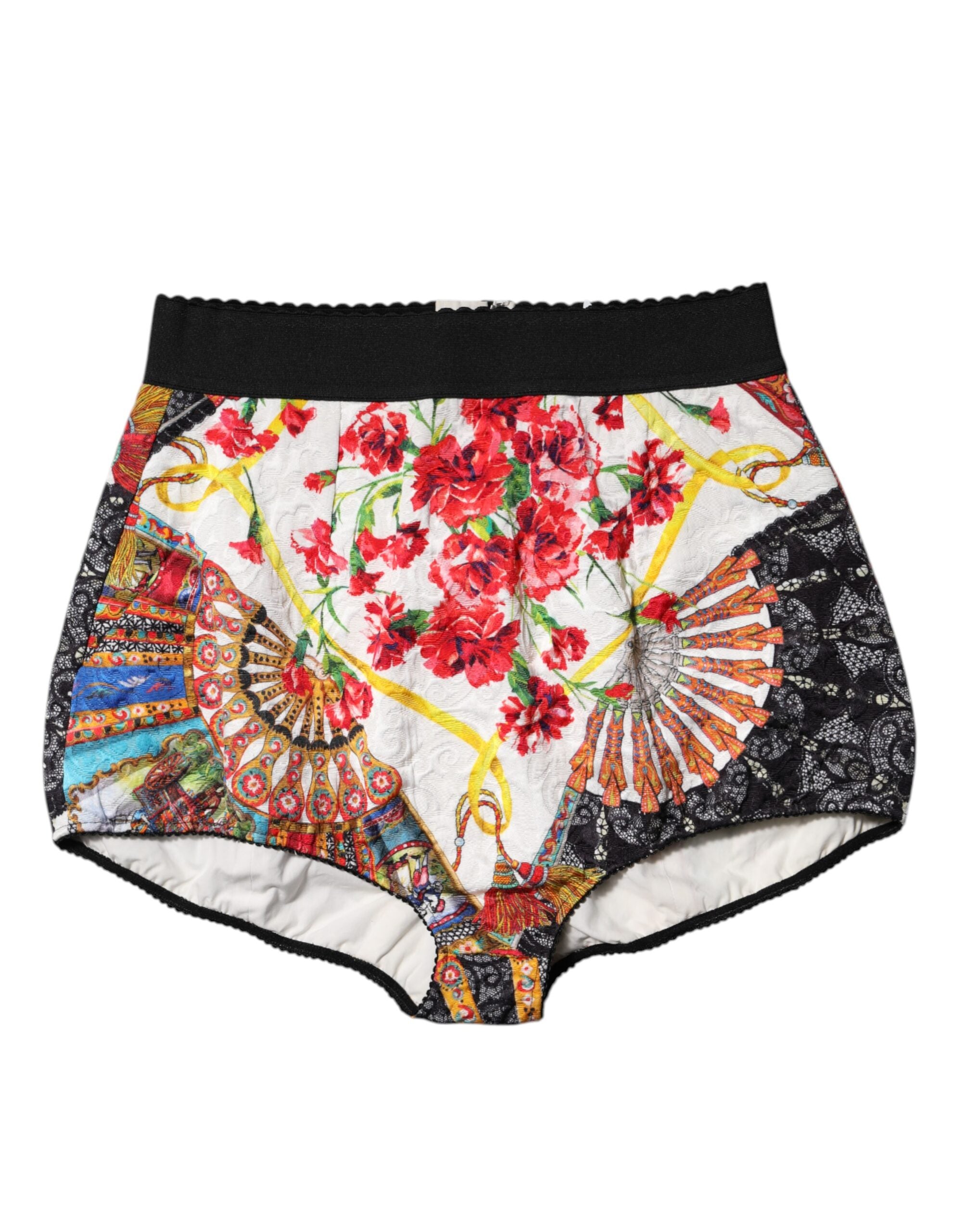 Dolce & Gabbana Multicolor Floral Hohe Taille Hot Pants Shorts