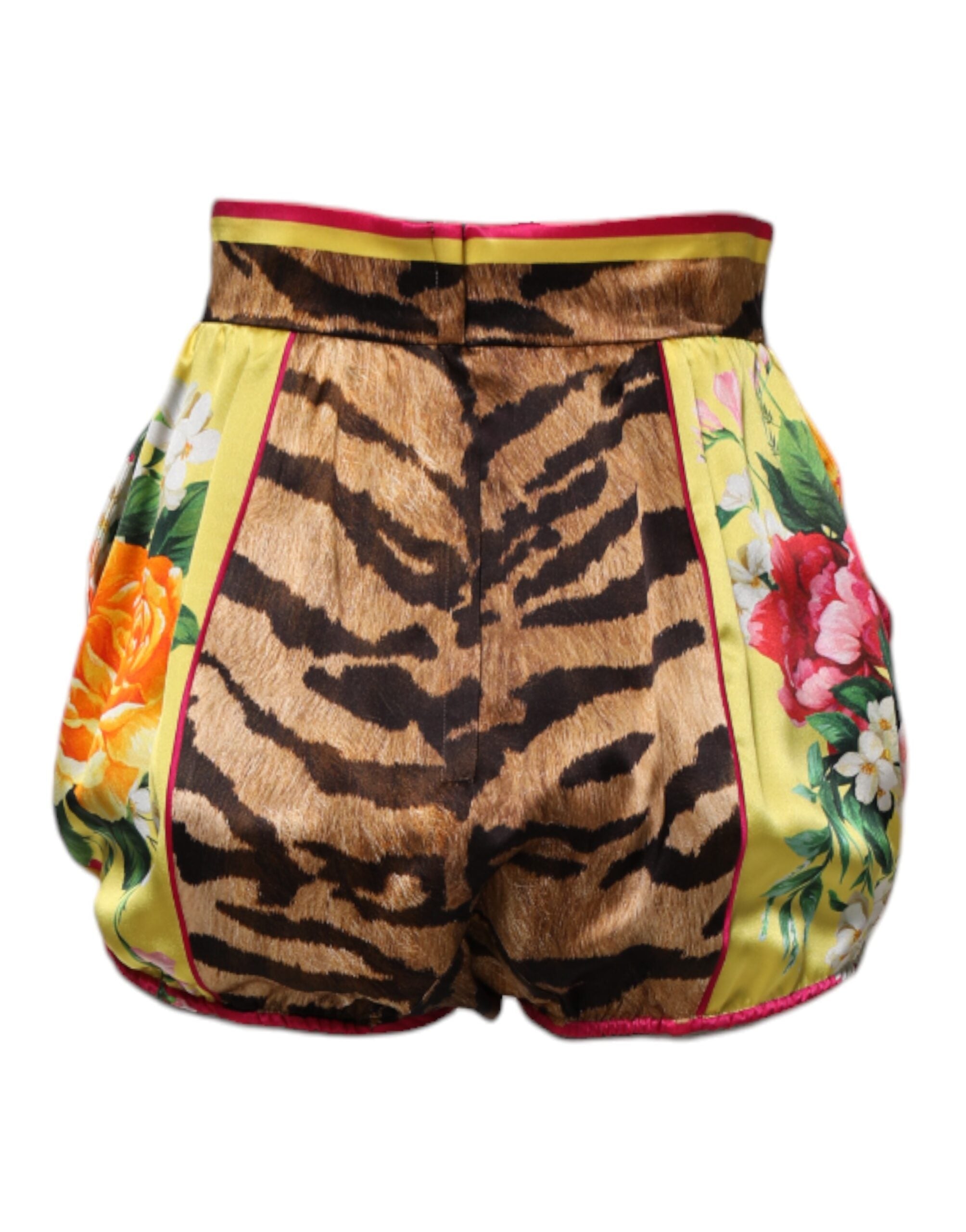 Dolce & Gabbana Multicolor Floral Hohe Taille Hot Pants Shorts
