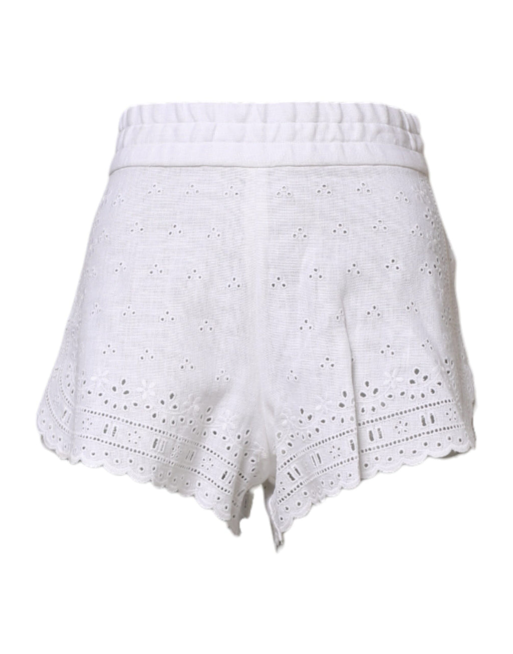 Dolce & Gabbana Weiße Leinenhose mit hoher Taille Hot Pants Shorts