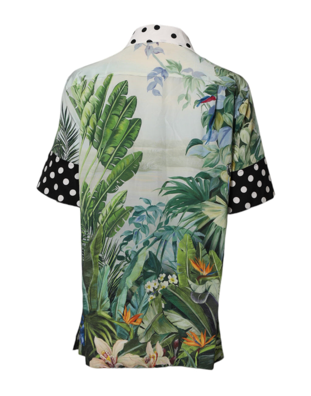 Dolce & Gabbana Mehrfarbig bedrucktes Hemd aus Seide mit Kragen