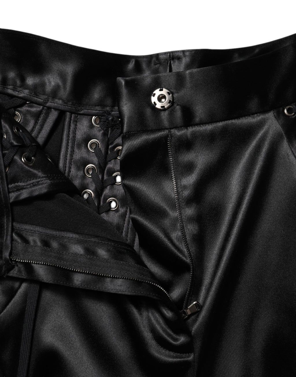 Dolce & Gabbana Schwarze Skinny-Hose mit hoher Taille und Spitzendetails