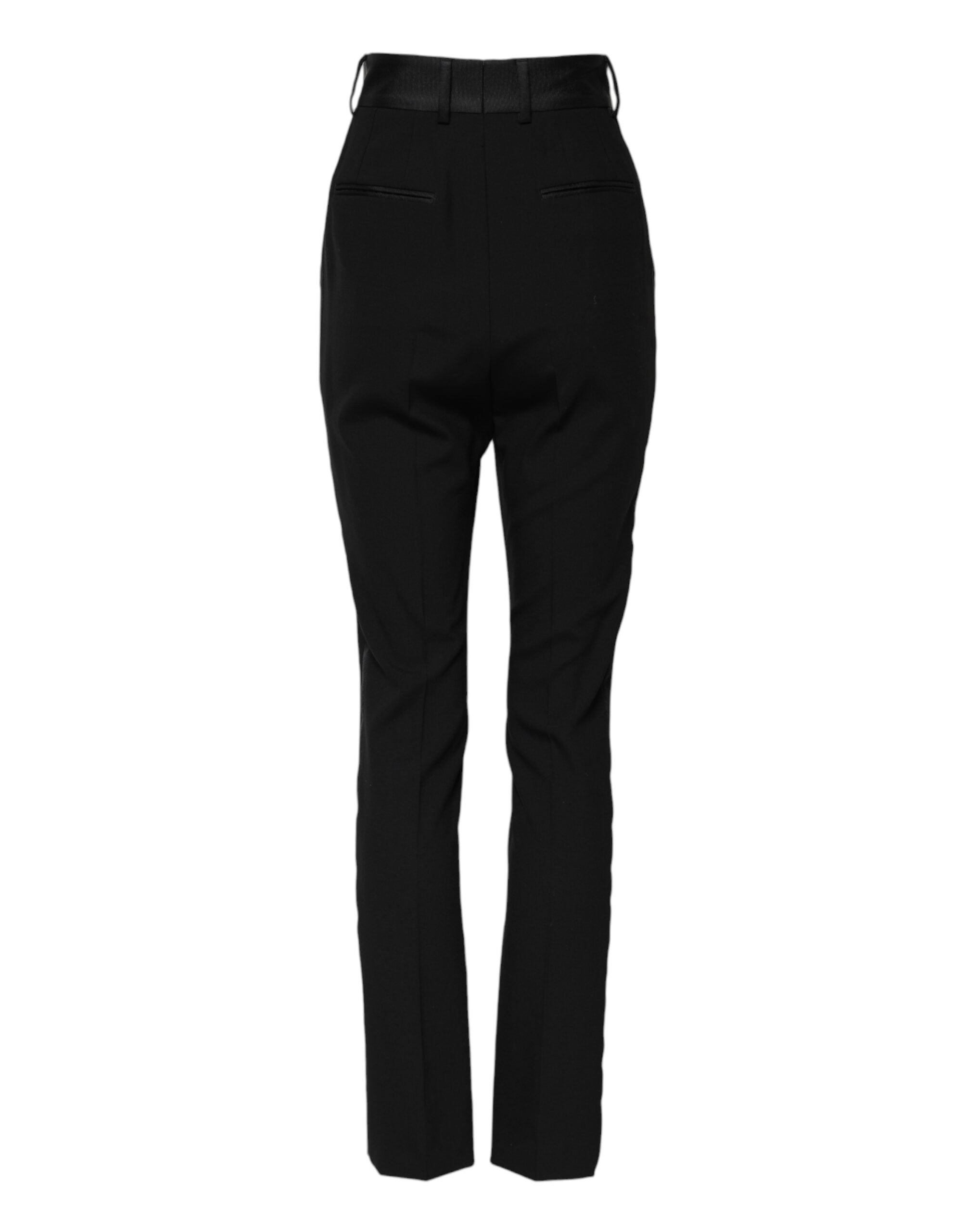 Dolce & Gabbana Schwarze Skinny-Hose mit hoher Taille aus Wolle